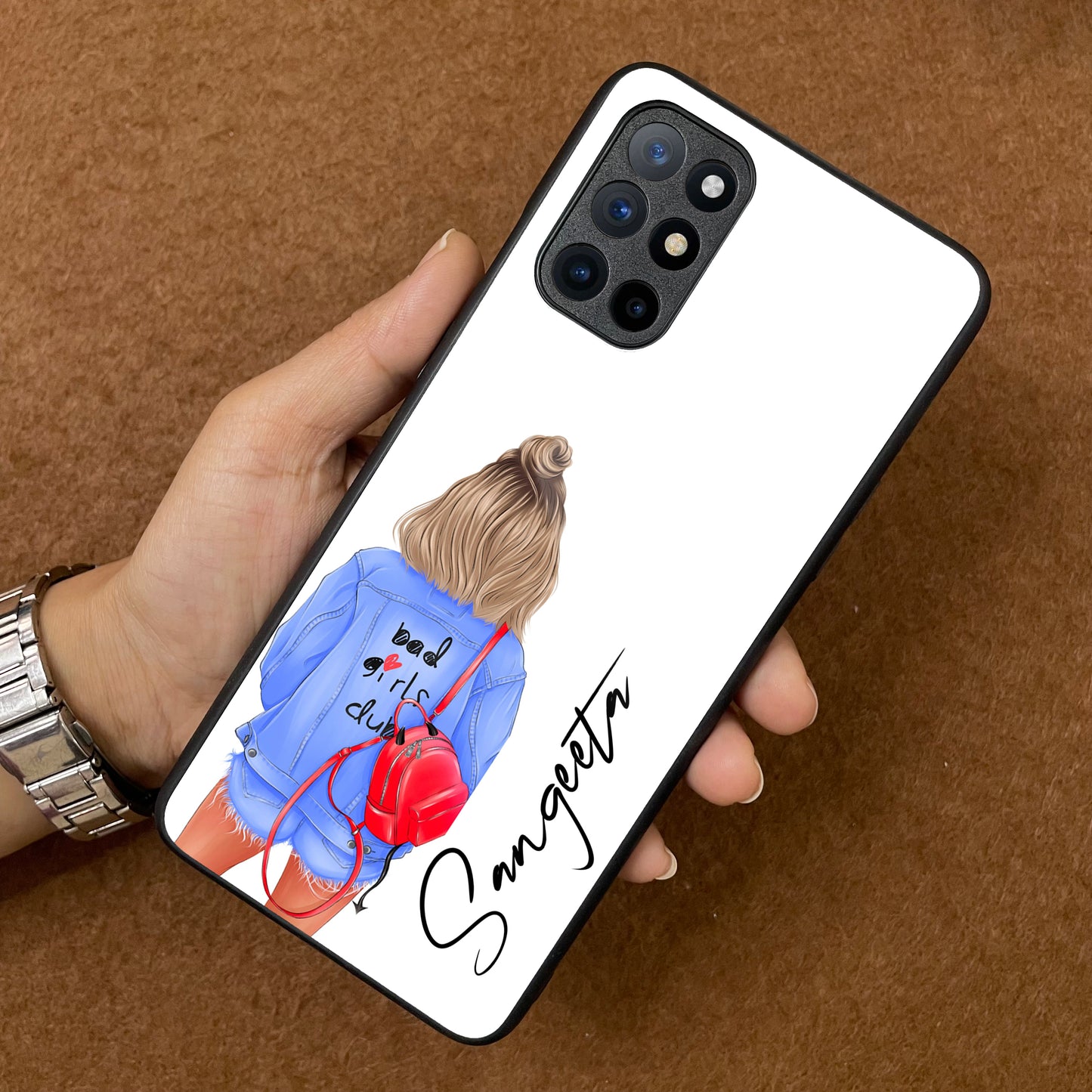 Bag Girl Customize Name Glass Case For OnePlus ShopOnCliQ