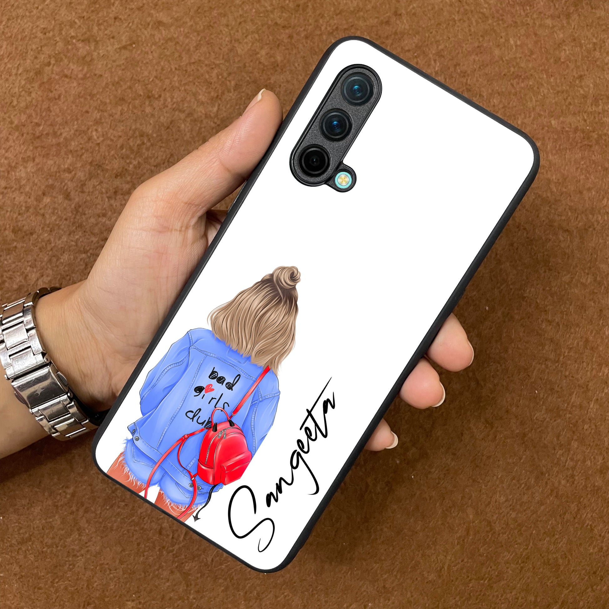 Bag Girl Customize Name Glass Case For OnePlus ShopOnCliQ