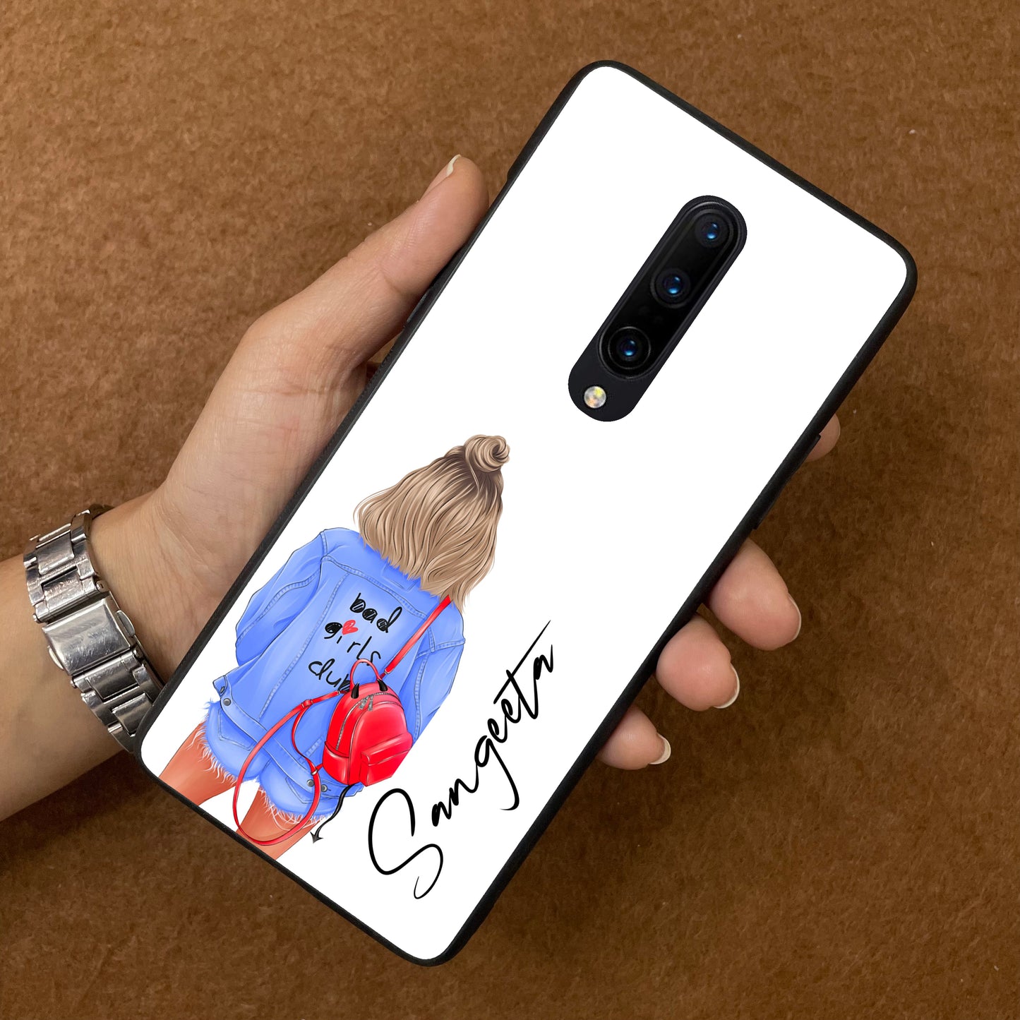 Bag Girl Customize Name Glass Case For OnePlus ShopOnCliQ