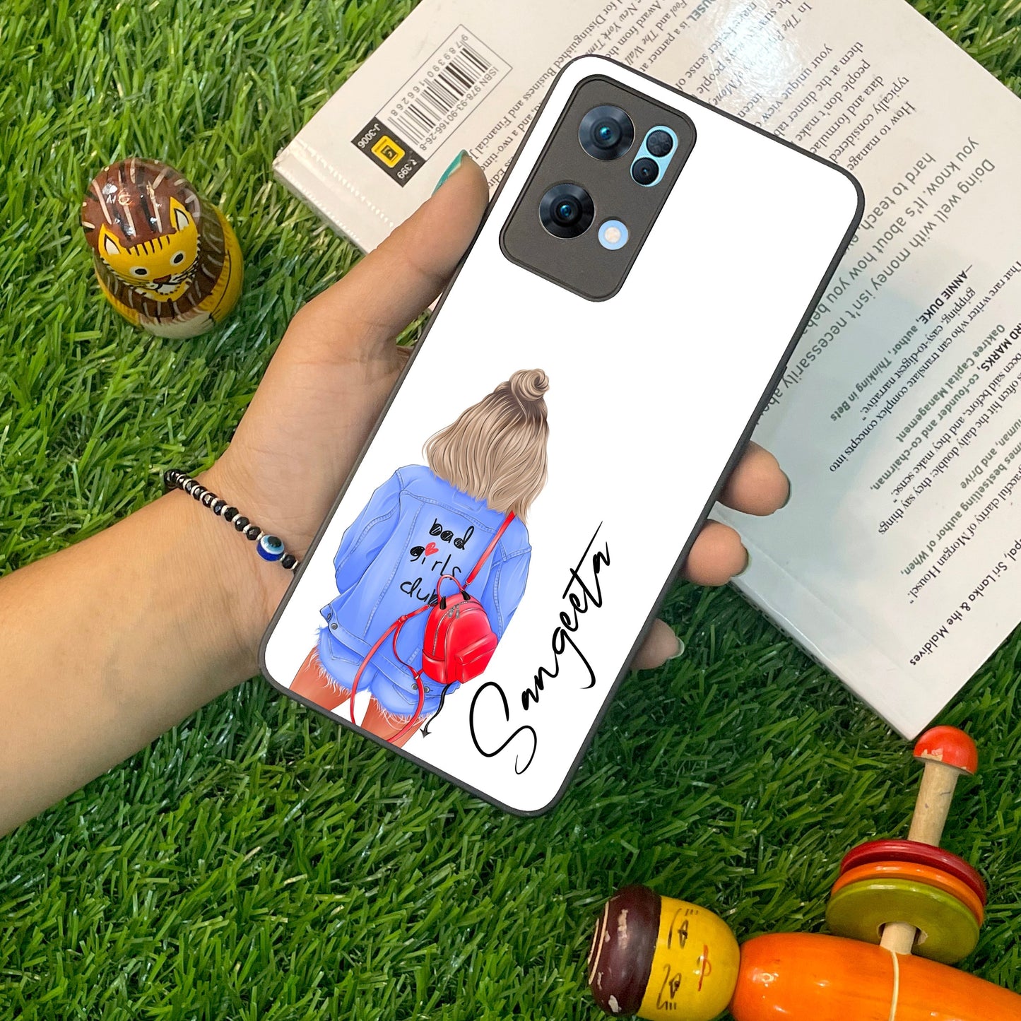 Bag Girl Customize Name Glass Case For Oppo ShopOnCliQ