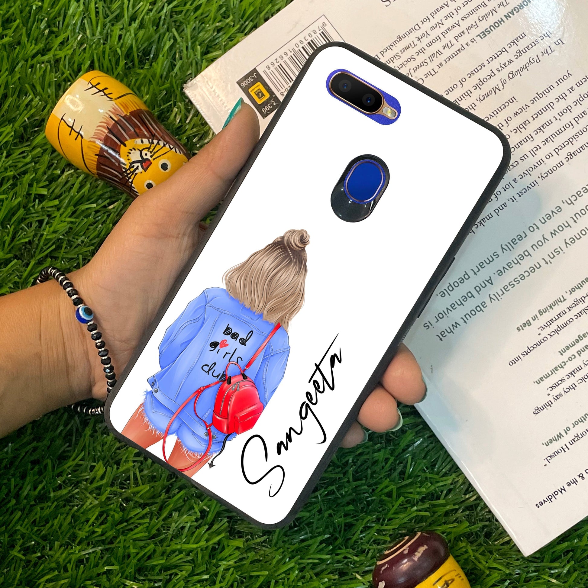 Bag Girl Customize Name Glass Case For Oppo ShopOnCliQ