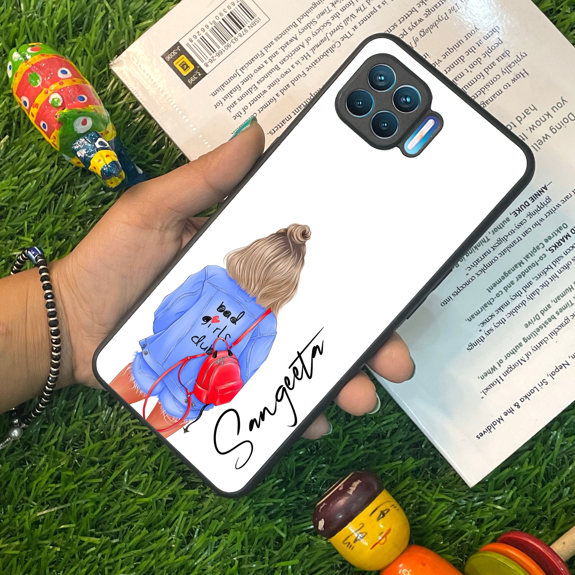 Bag Girl Customize Name Glass Case For Oppo ShopOnCliQ