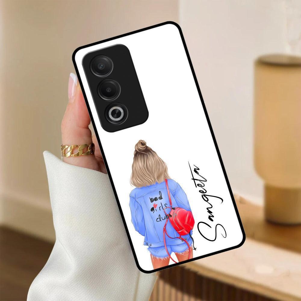 Bag Girl Customize Name Glass Case For Oppo - ShopOnCliQ