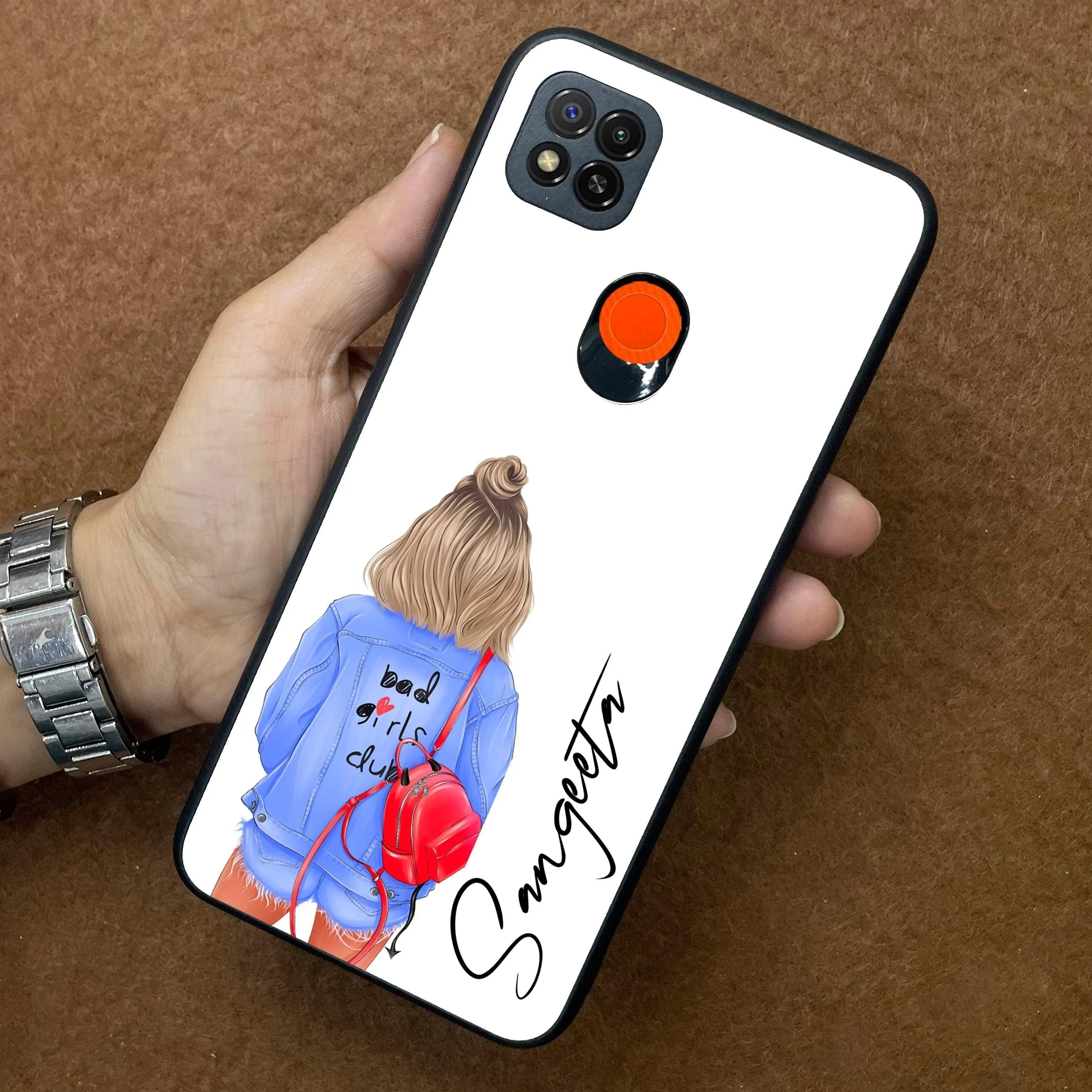 Bag Girl Customize Name Glass Case For Poco - ShopOnCliQ