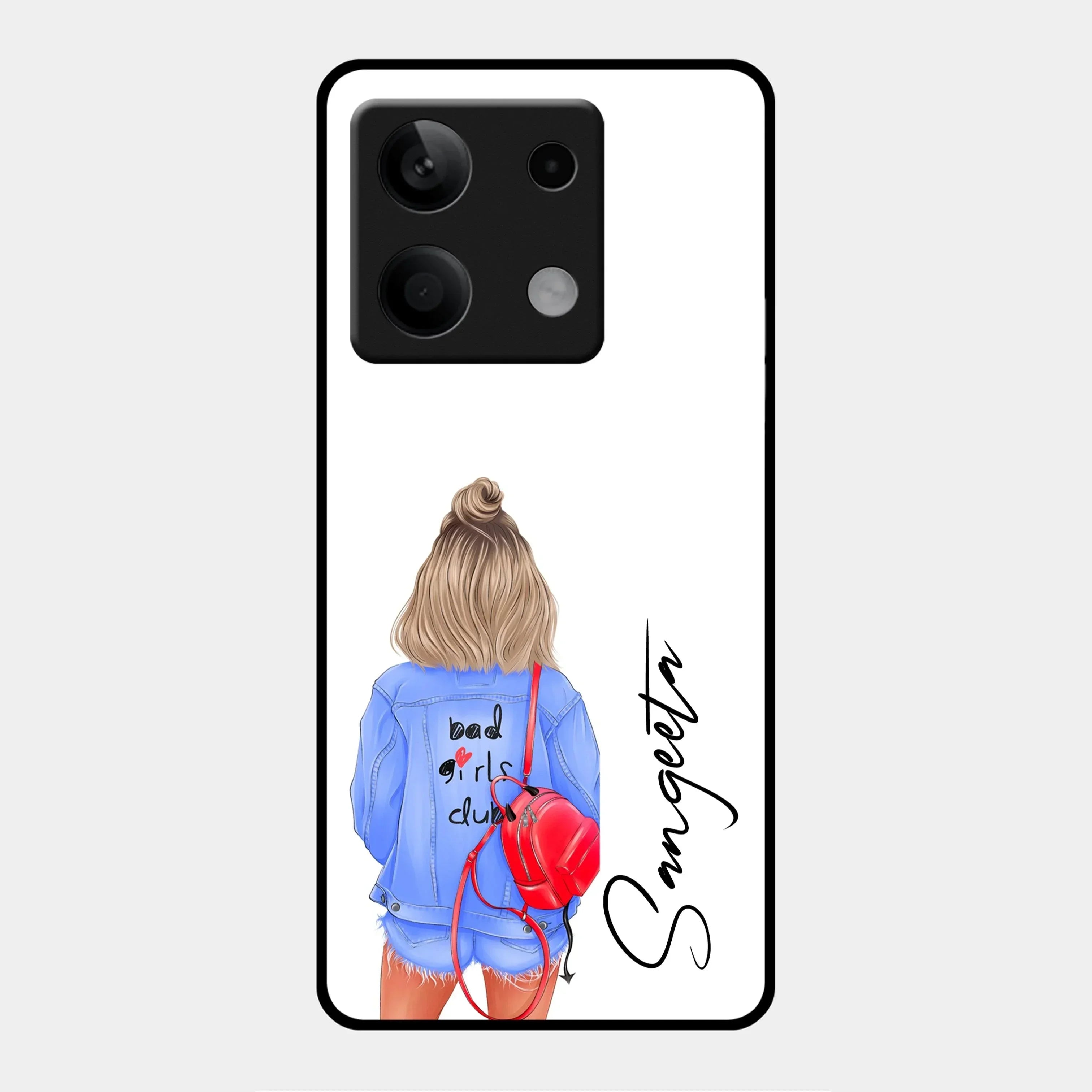 Bag Girl Customize Name Glass Case For Poco - ShopOnCliQ