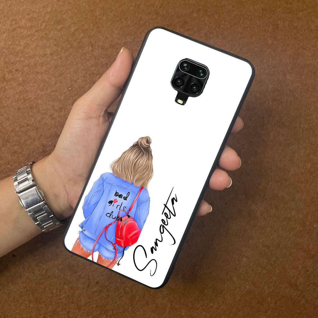 Bag Girl Customize Name Glass Case For Poco - ShopOnCliQ