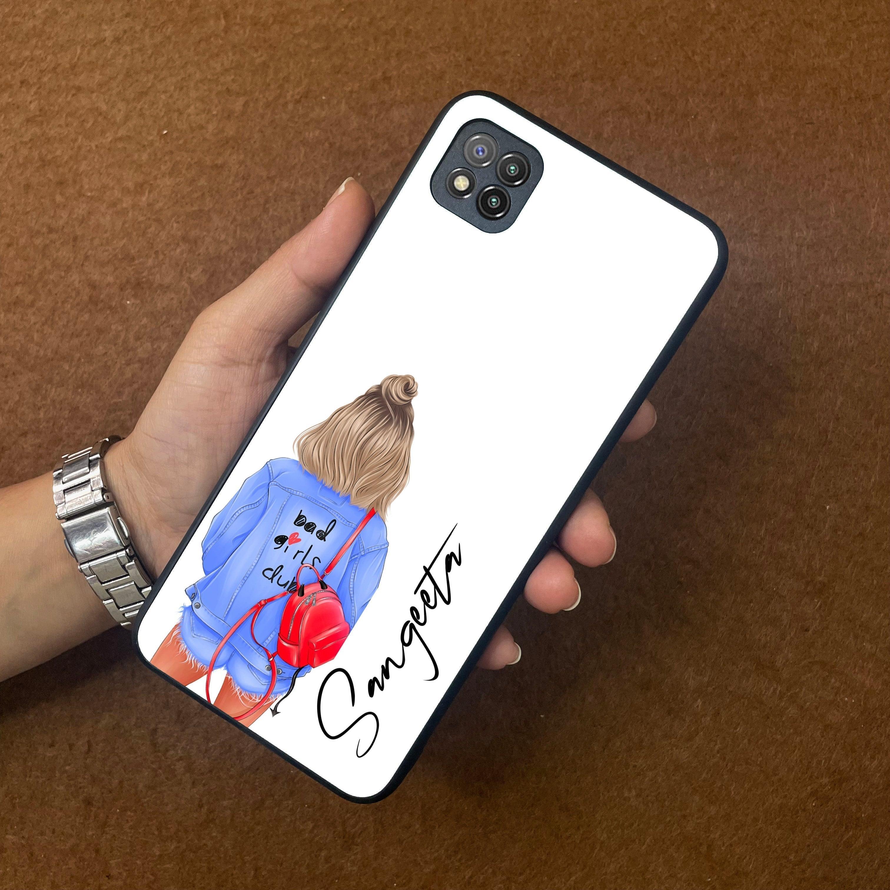 Bag Girl Customize Name Glass Case For Poco - ShopOnCliQ