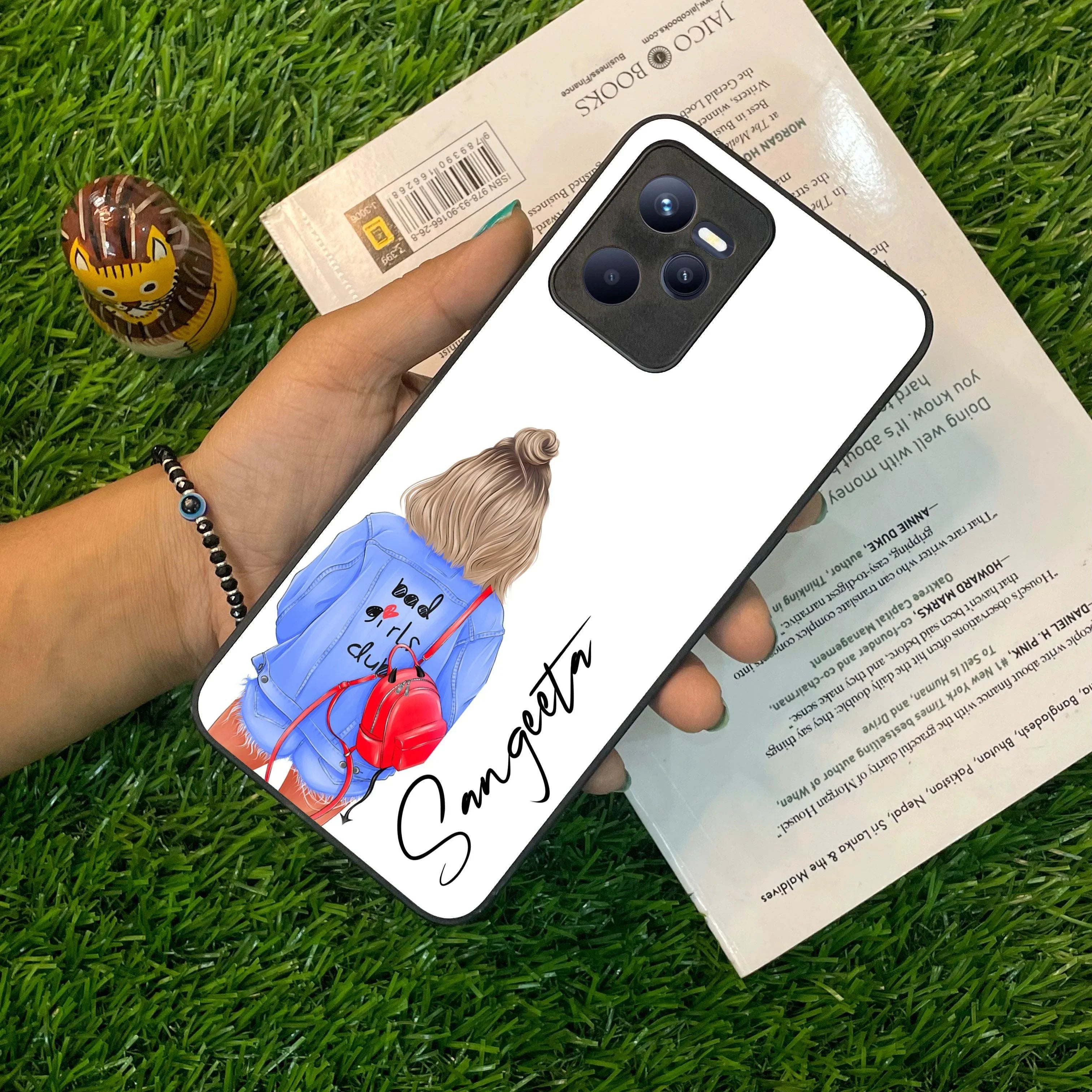 Bag Girl Customize Name Glass Case For Realme/Narzo - ShopOnCliQ