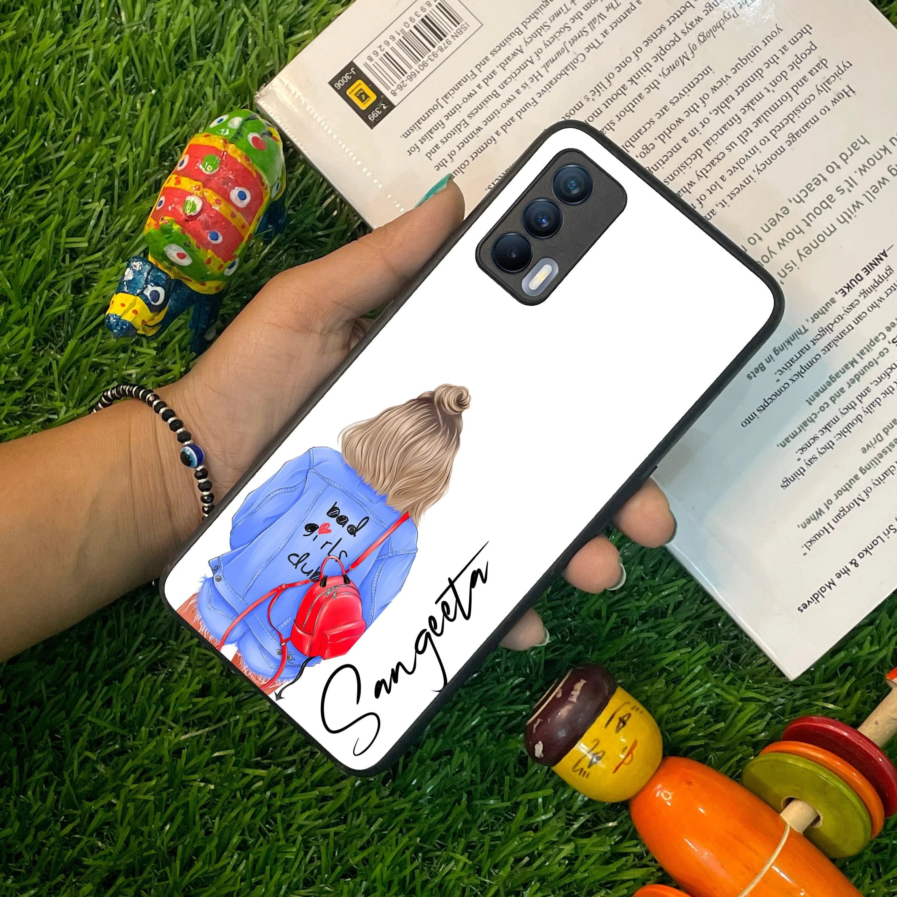 Bag Girl Customize Name Glass Case For Realme/Narzo - ShopOnCliQ