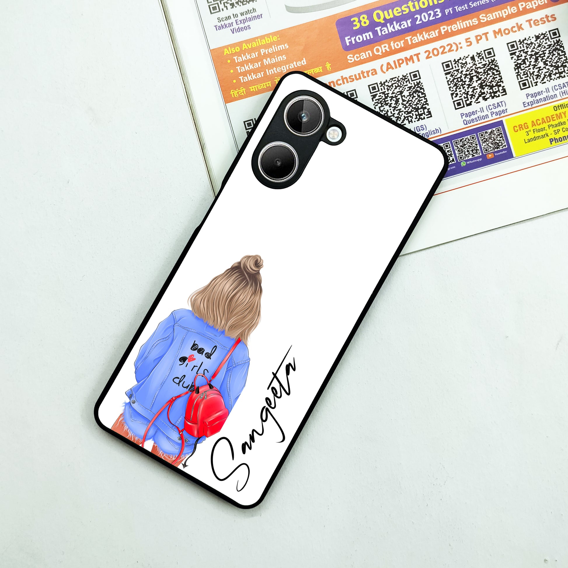 Bag Girl Customize Name Glass Case For Realme/Narzo ShopOnCliQ