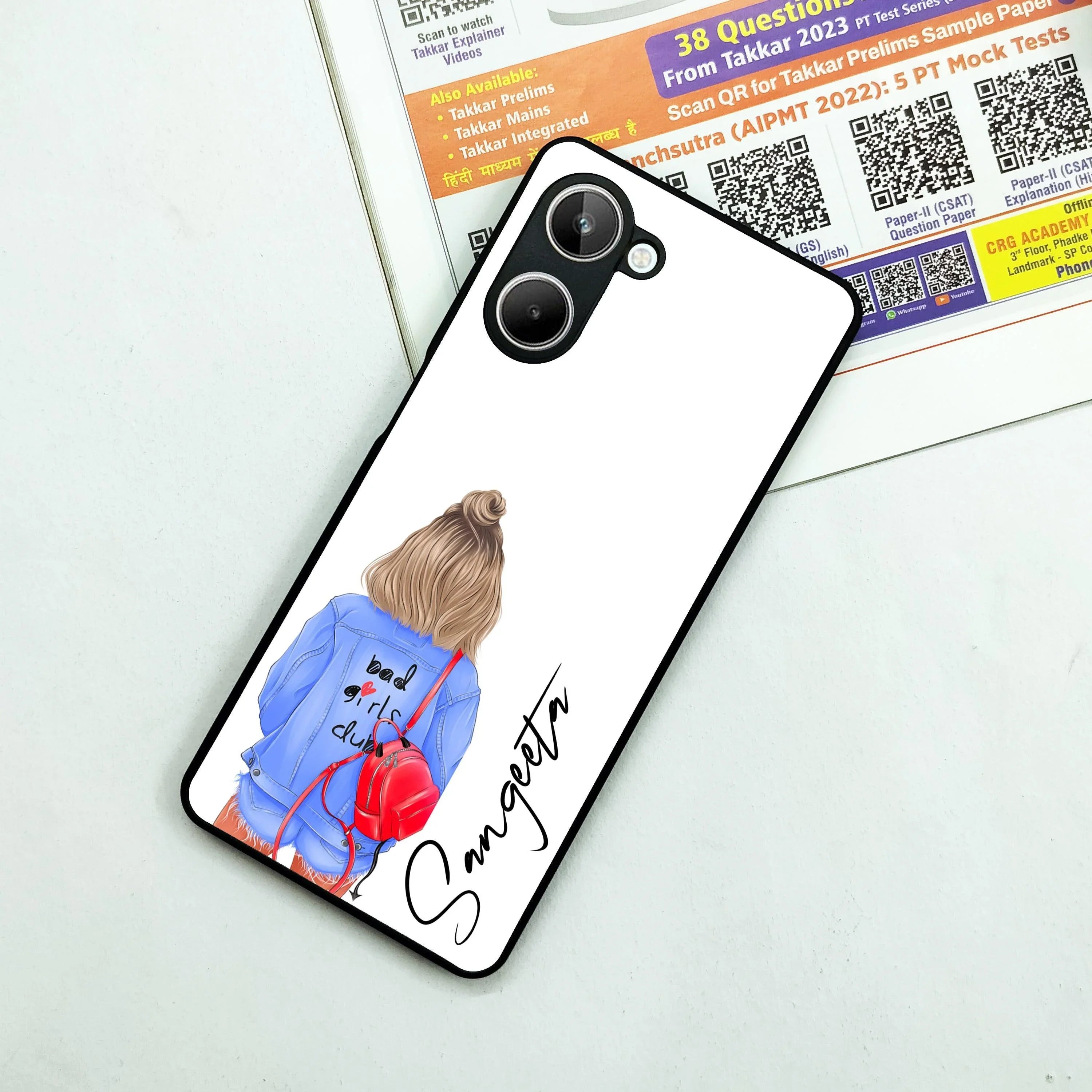 Bag Girl Customize Name Glass Case For Realme/Narzo - ShopOnCliQ