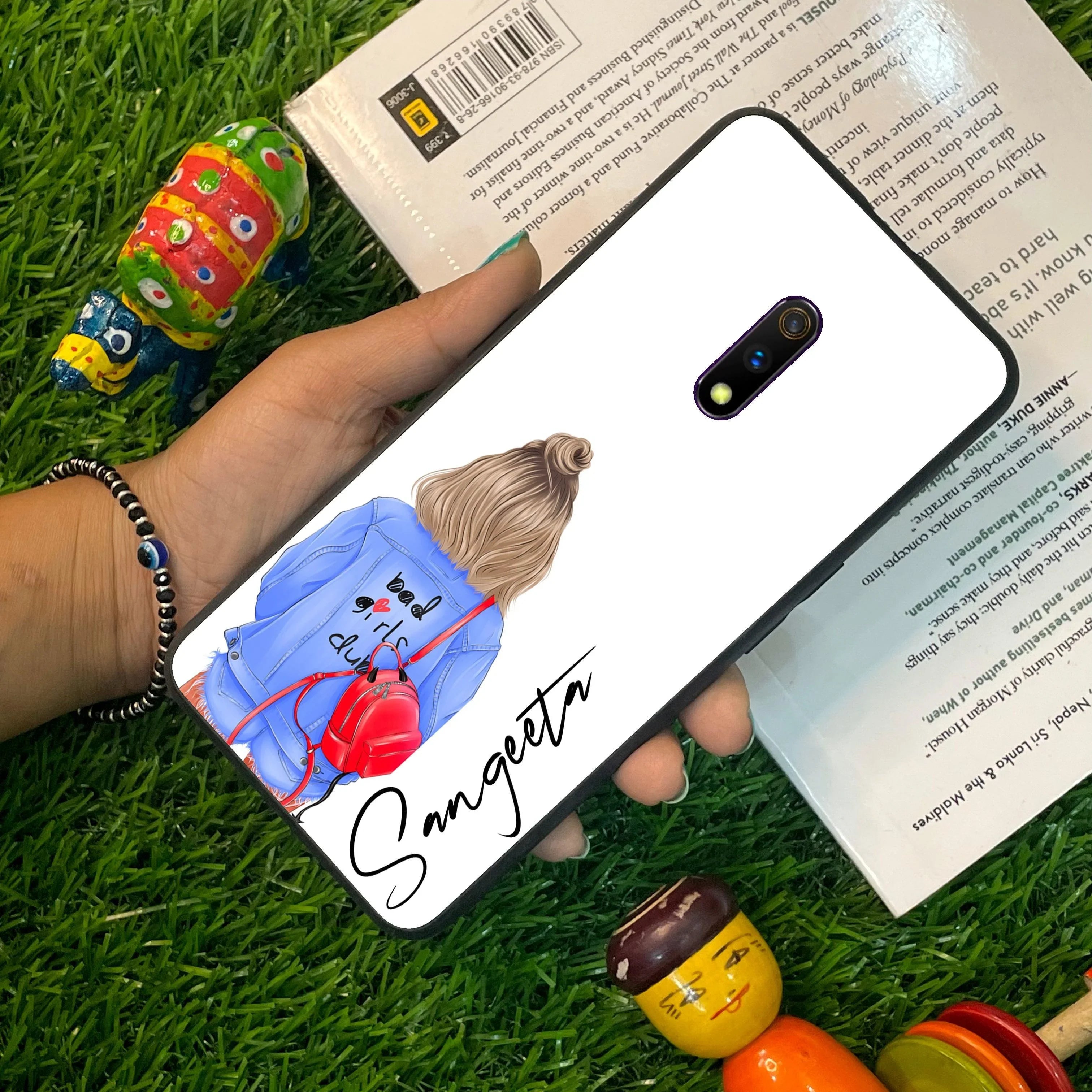 Bag Girl Customize Name Glass Case For Realme/Narzo - ShopOnCliQ
