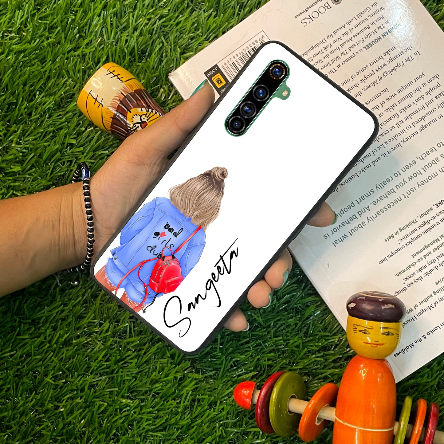 Bag Girl Customize Name Glass Case For Realme/Narzo ShopOnCliQ