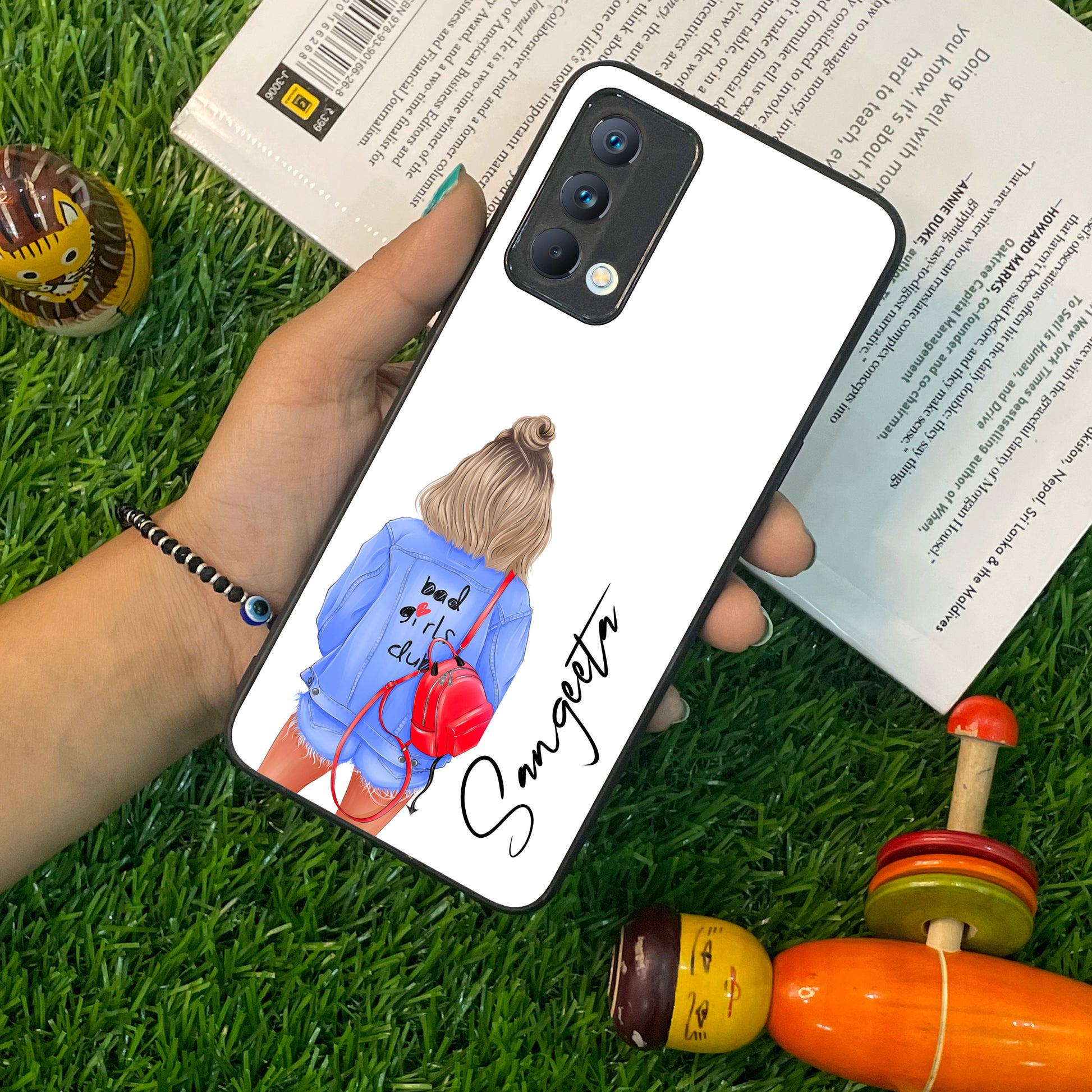 Bag Girl Customize Name Glass Case For Realme/Narzo ShopOnCliQ