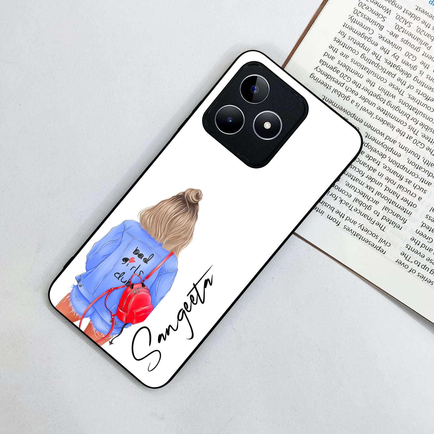 Bag Girl Customize Name Glass Case For Realme/Narzo ShopOnCliQ