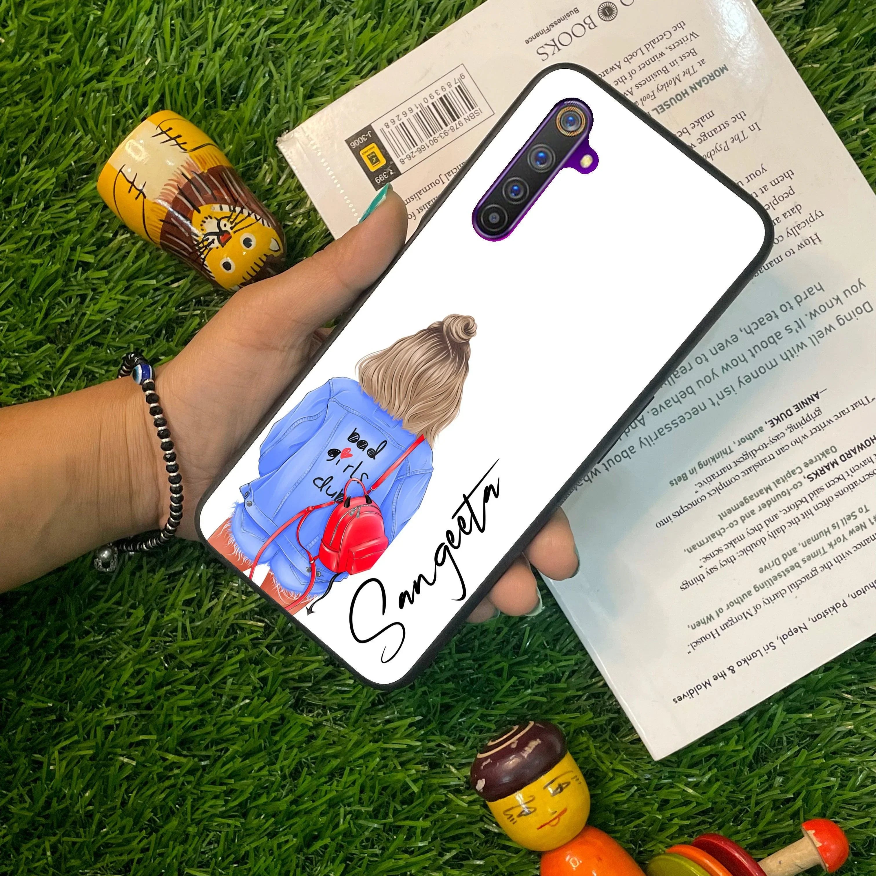 Bag Girl Customize Name Glass Case For Realme/Narzo - ShopOnCliQ