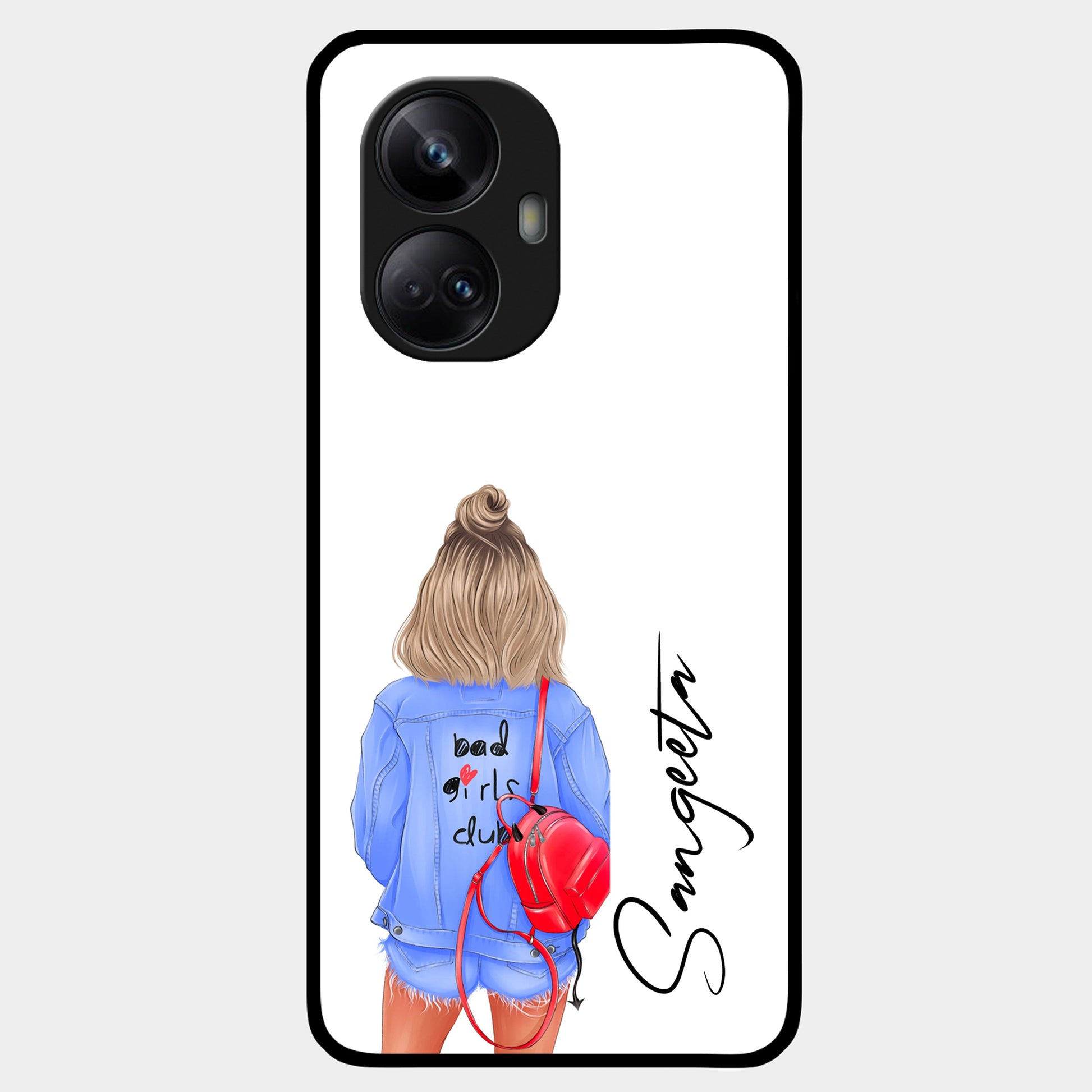 Bag Girl Customize Name Glass Case For Realme/Narzo ShopOnCliQ