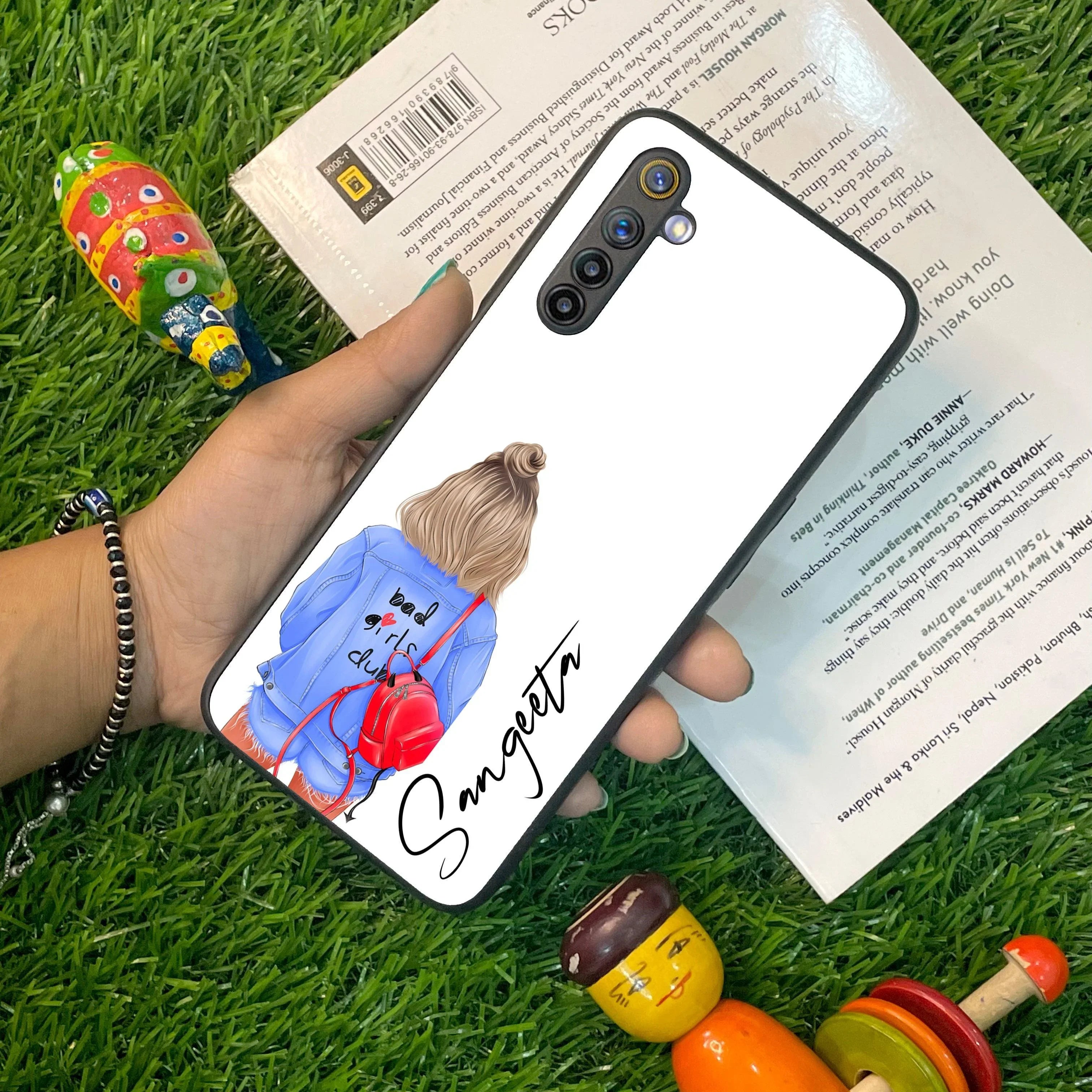 Bag Girl Customize Name Glass Case For Realme/Narzo - ShopOnCliQ
