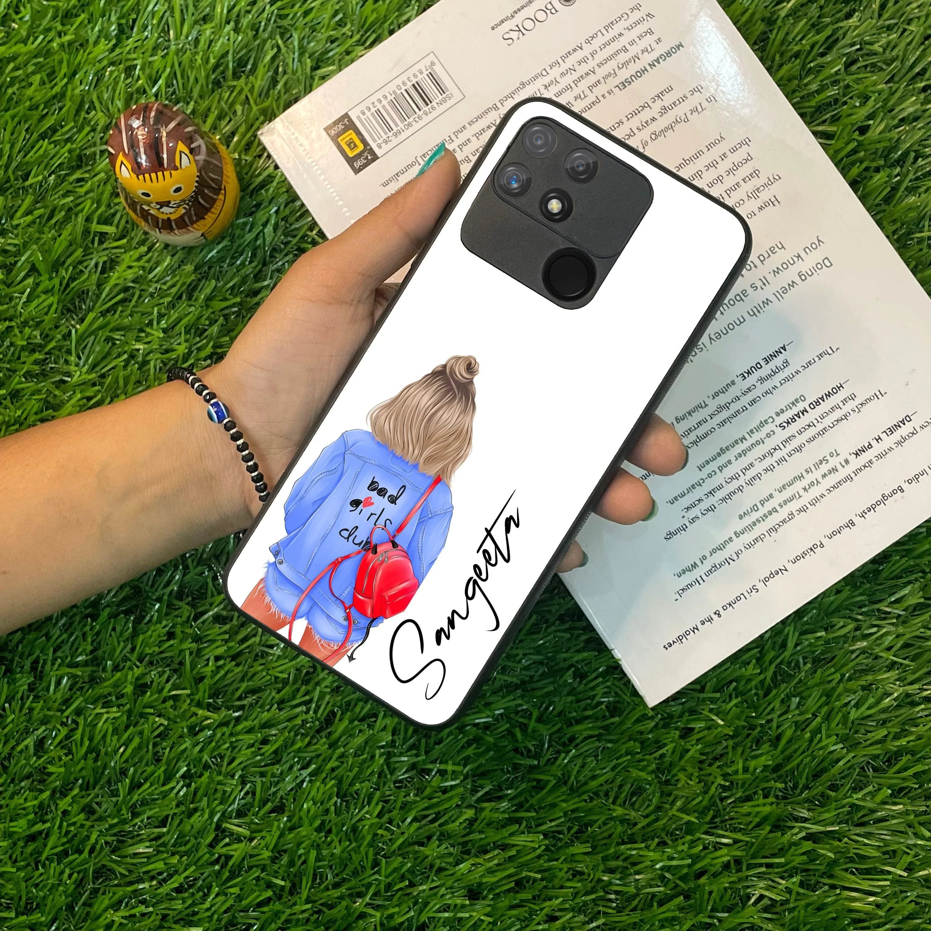 Bag Girl Customize Name Glass Case For Realme/Narzo - ShopOnCliQ