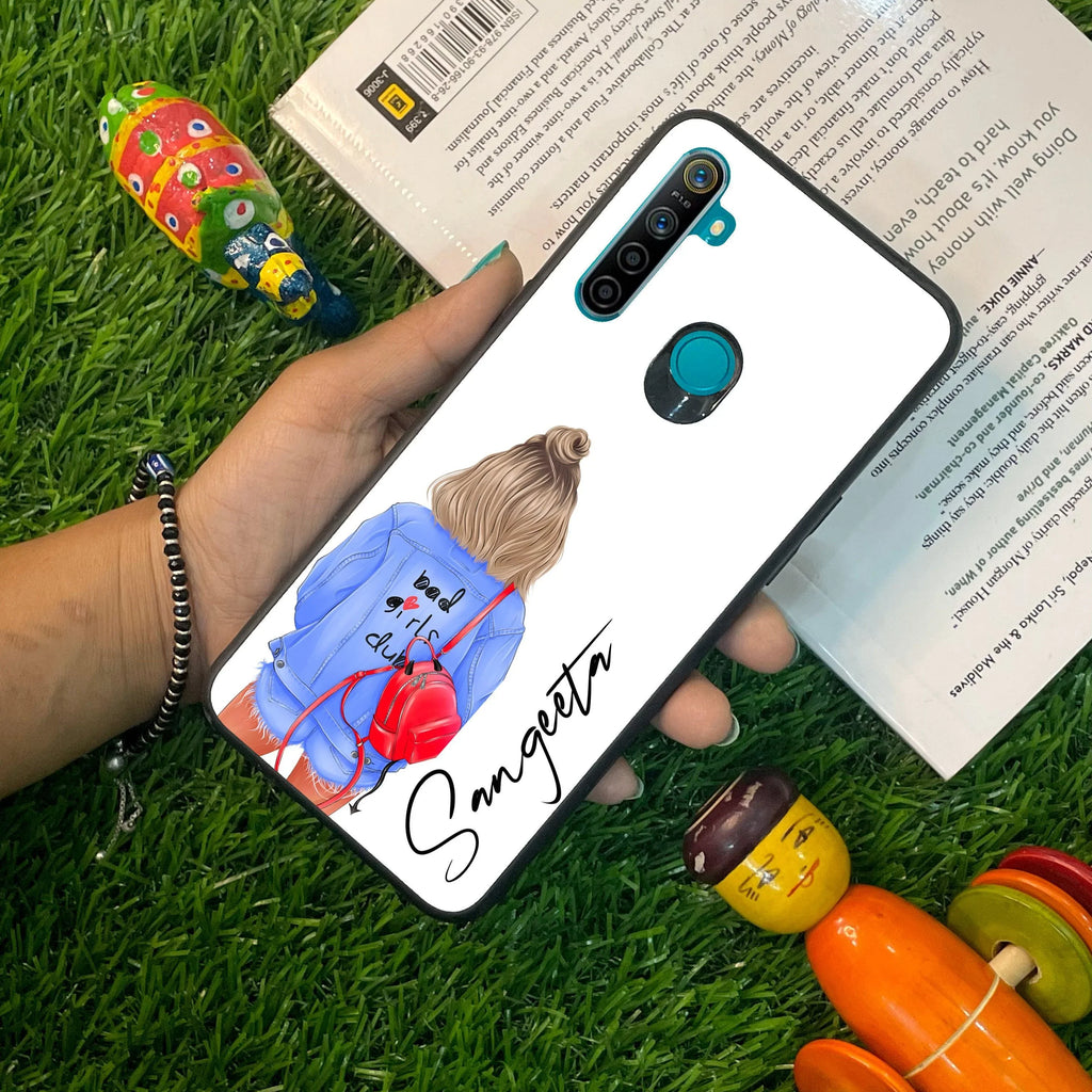 Bag Girl Customize Name Glass Case For Realme/Narzo - ShopOnCliQ