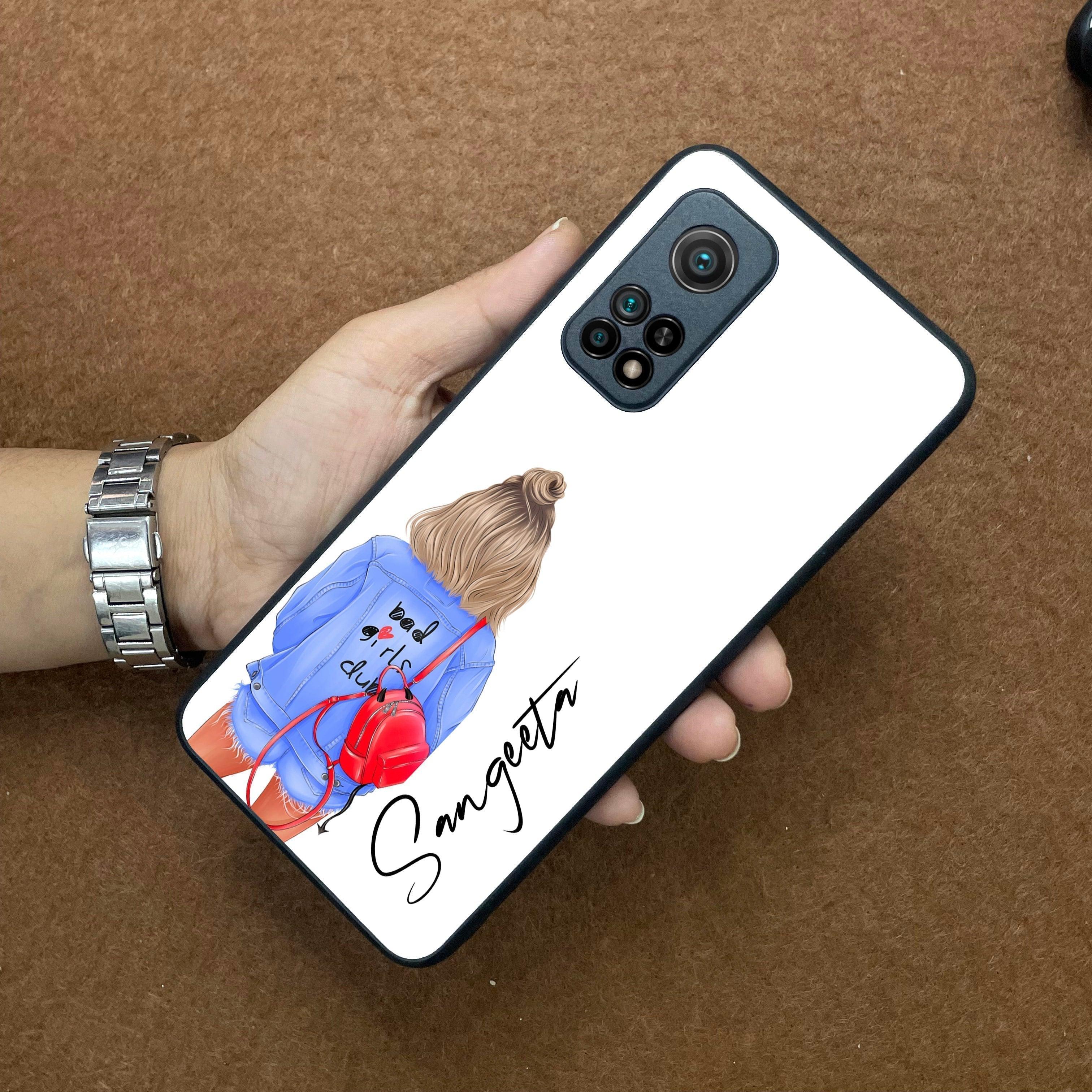 Bag Girl Customize Name Glass Case For Redmi/Xiaomi - ShopOnCliQ