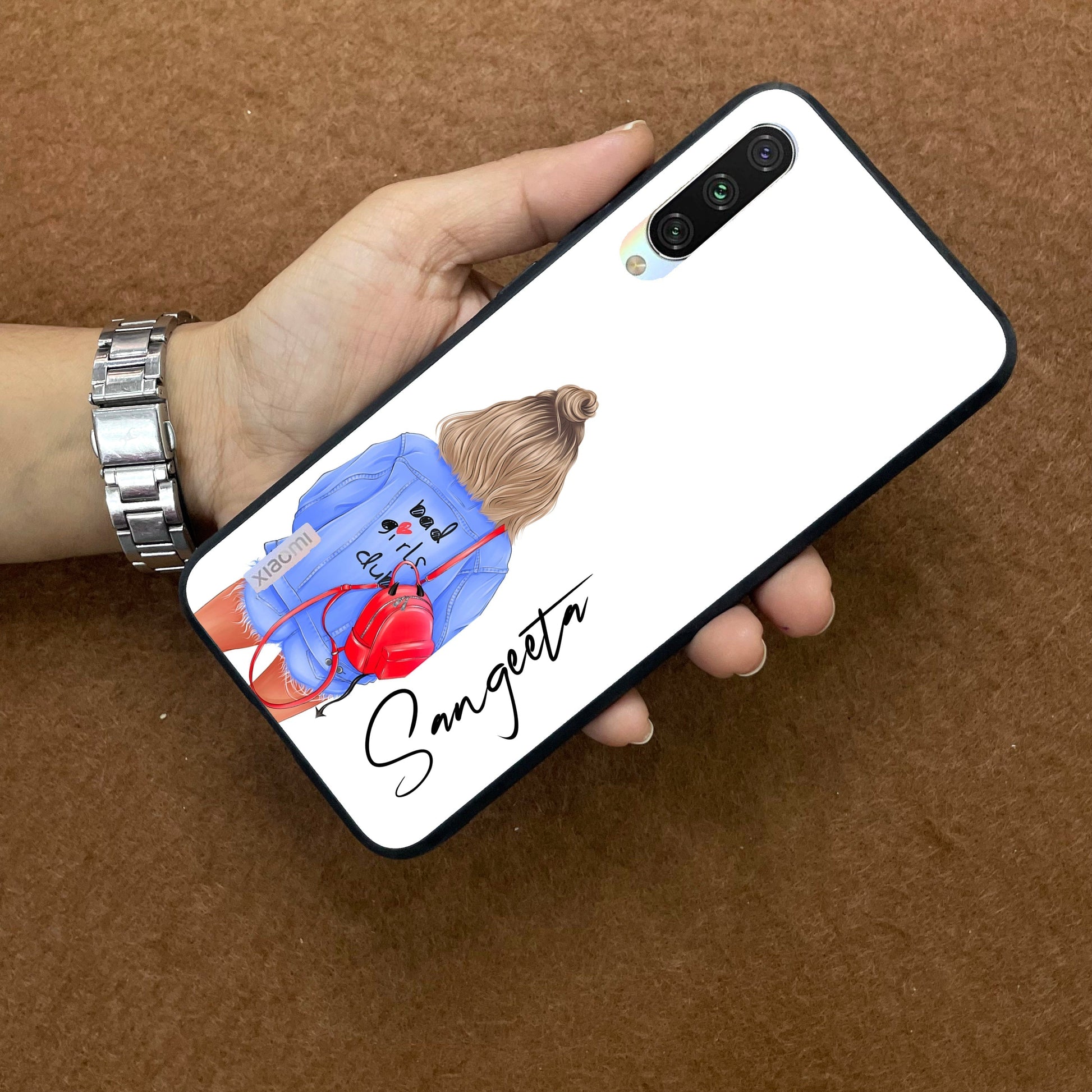 Bag Girl Customize Name Glass Case For Redmi/Xiaomi ShopOnCliQ