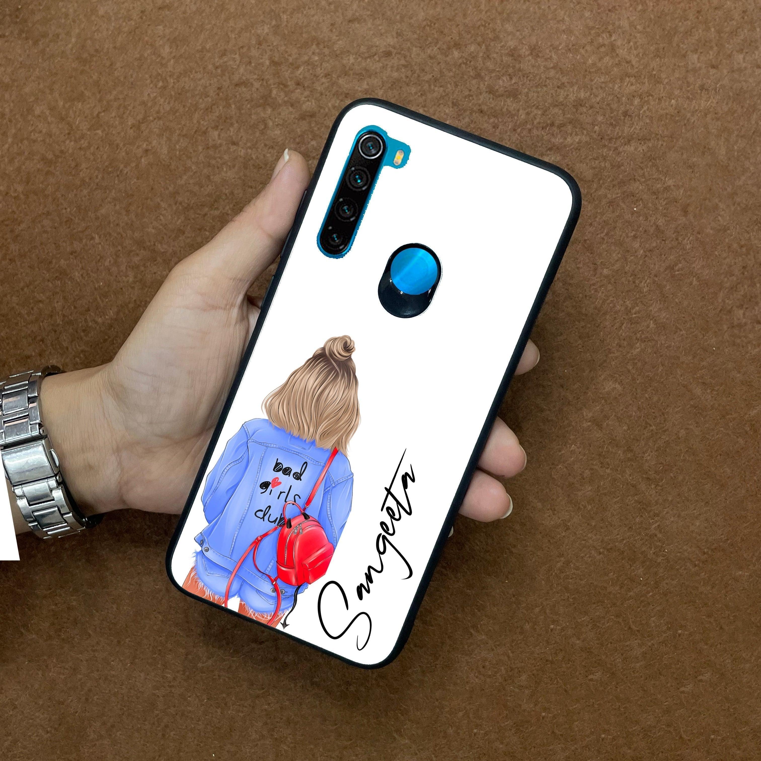 Bag Girl Customize Name Glass Case For Redmi/Xiaomi - ShopOnCliQ