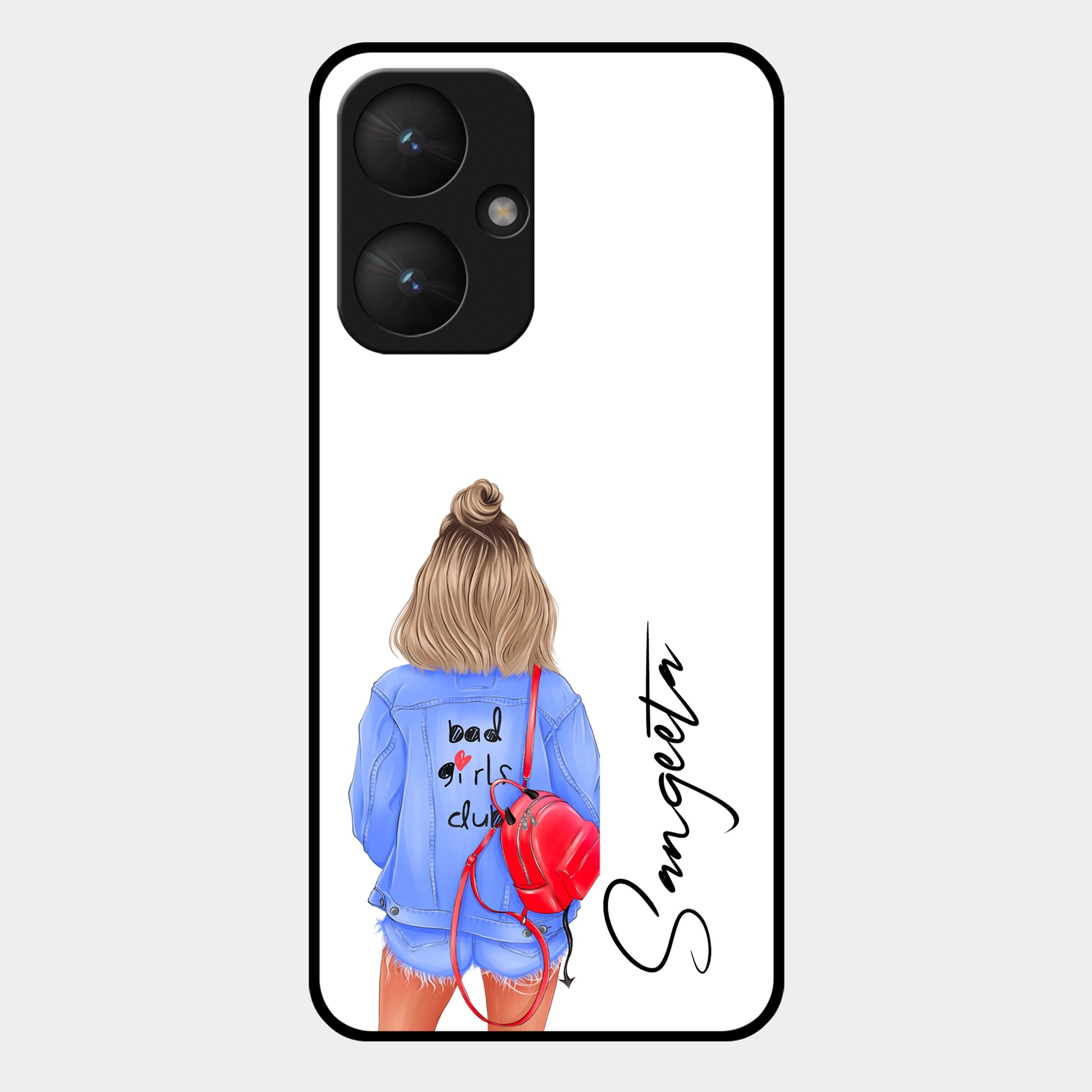 Bag Girl Customize Name Glass Case For Redmi/Xiaomi ShopOnCliQ