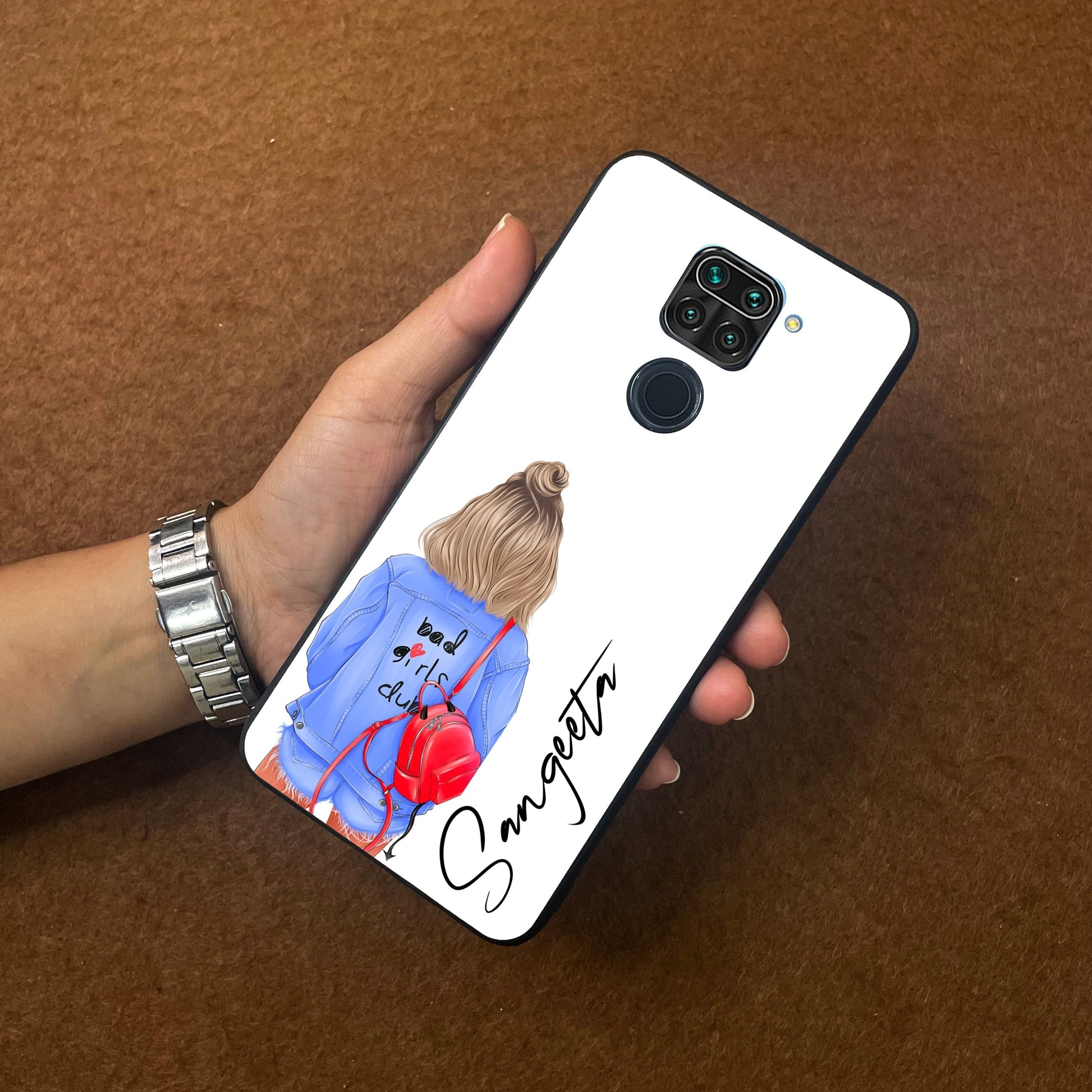 Bag Girl Customize Name Glass Case For Redmi/Xiaomi ShopOnCliQ