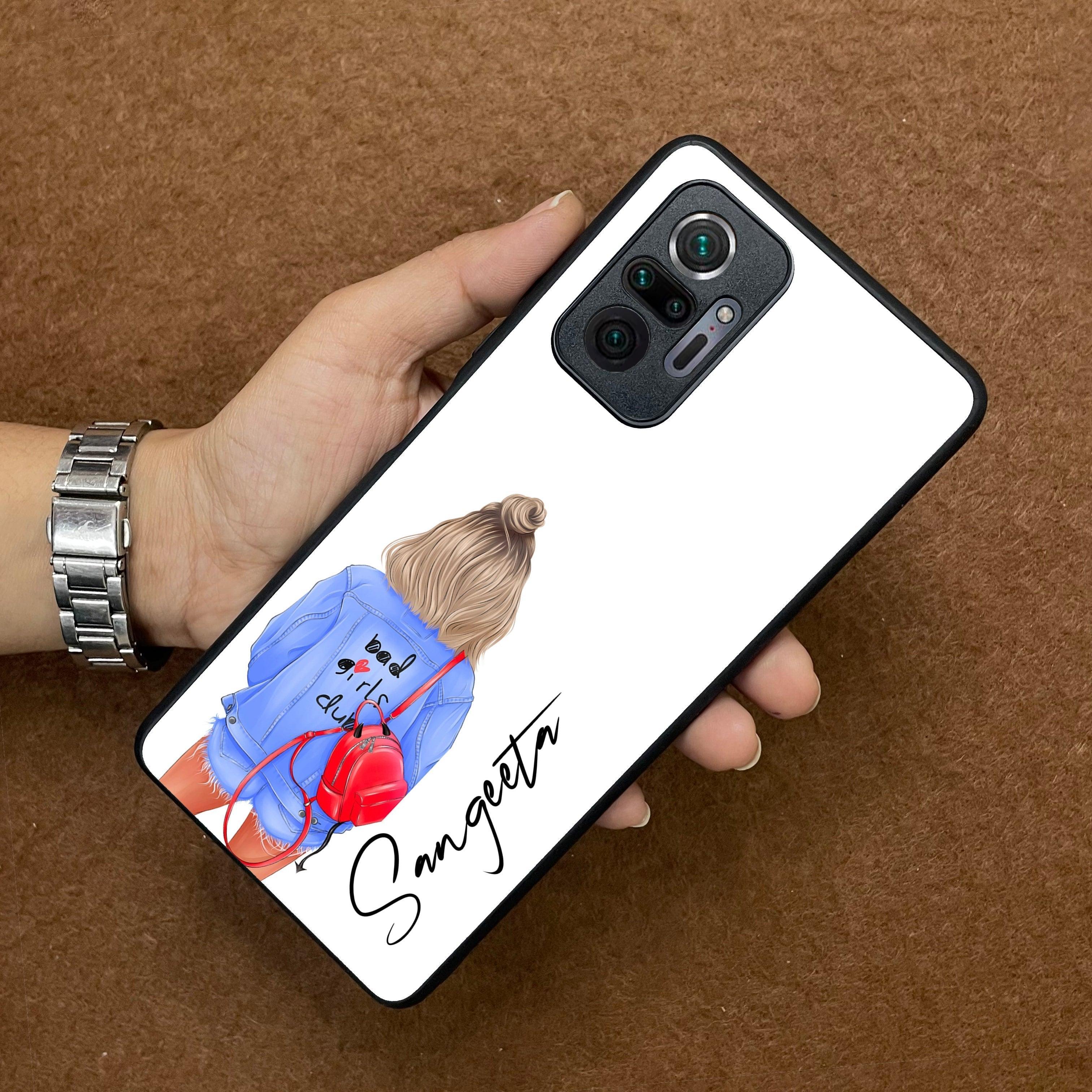 Bag Girl Customize Name Glass Case For Redmi/Xiaomi - ShopOnCliQ