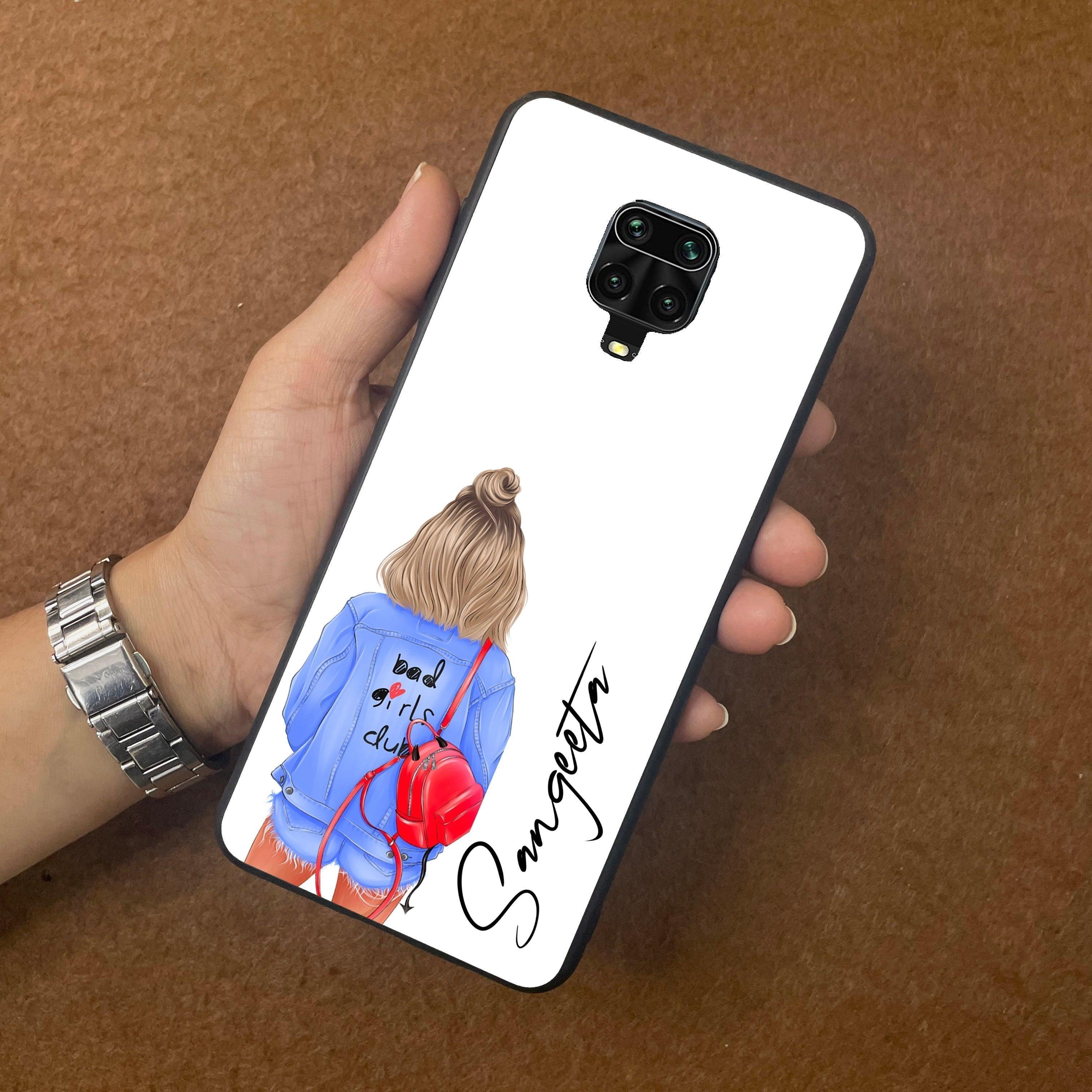 Bag Girl Customize Name Glass Case For Redmi/Xiaomi - ShopOnCliQ