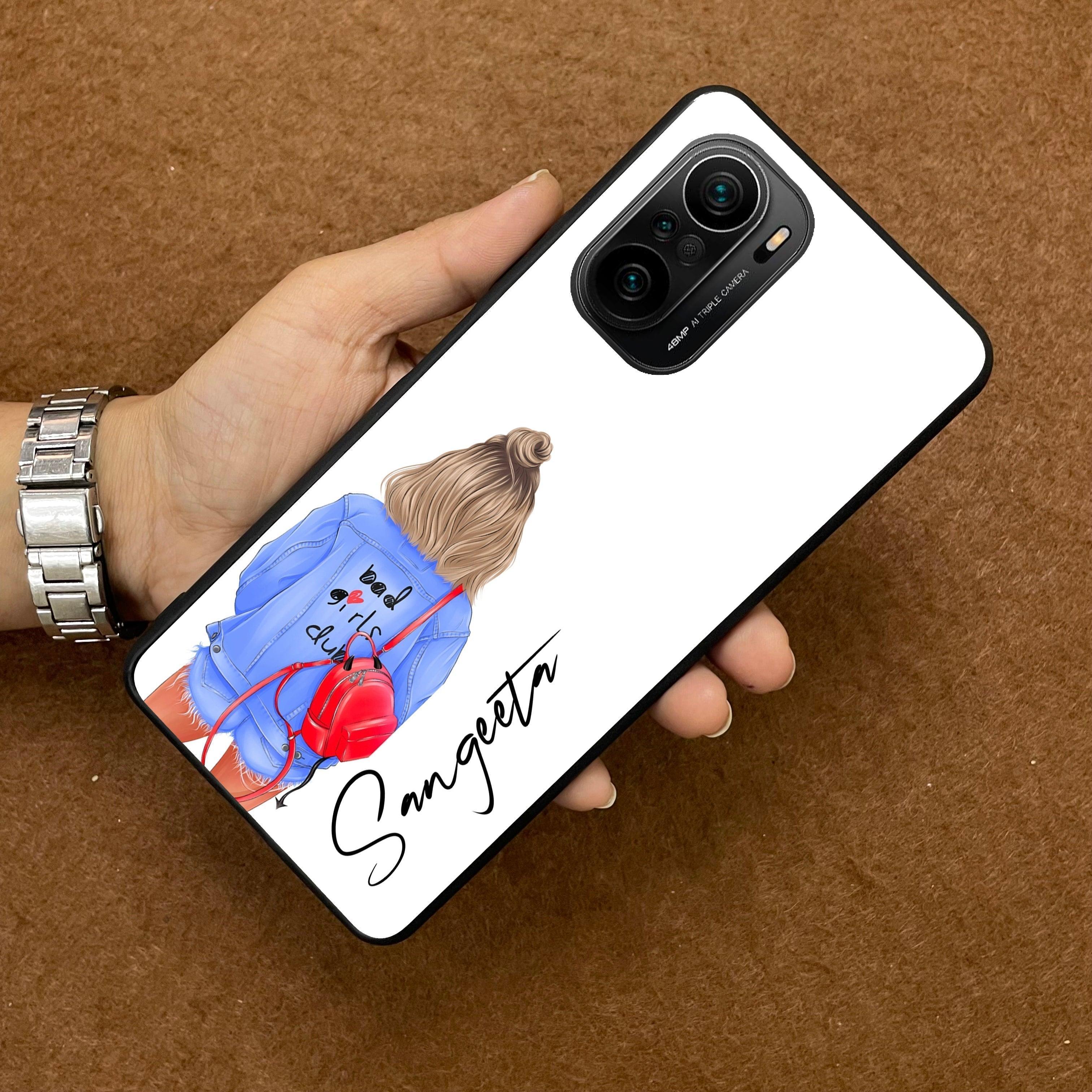 Bag Girl Customize Name Glass Case For Redmi/Xiaomi - ShopOnCliQ