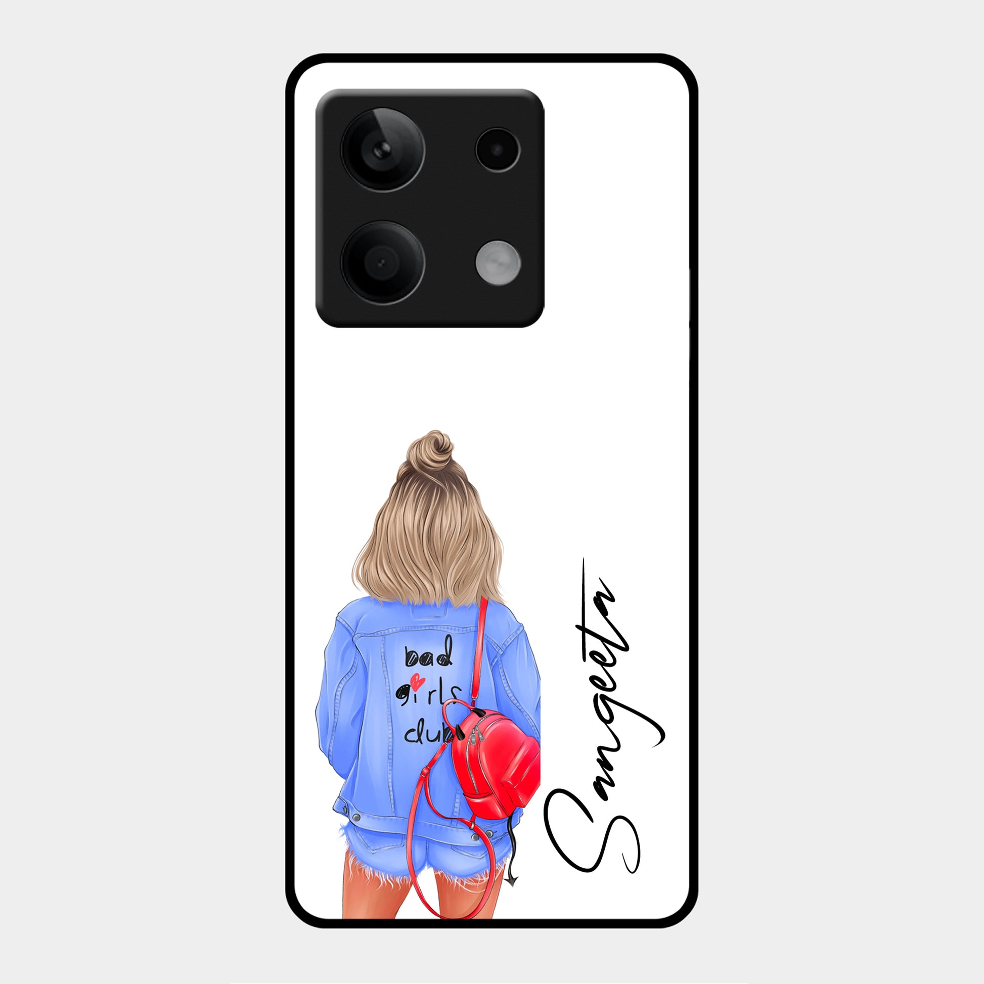 Bag Girl Customize Name Glass Case For Redmi/Xiaomi ShopOnCliQ