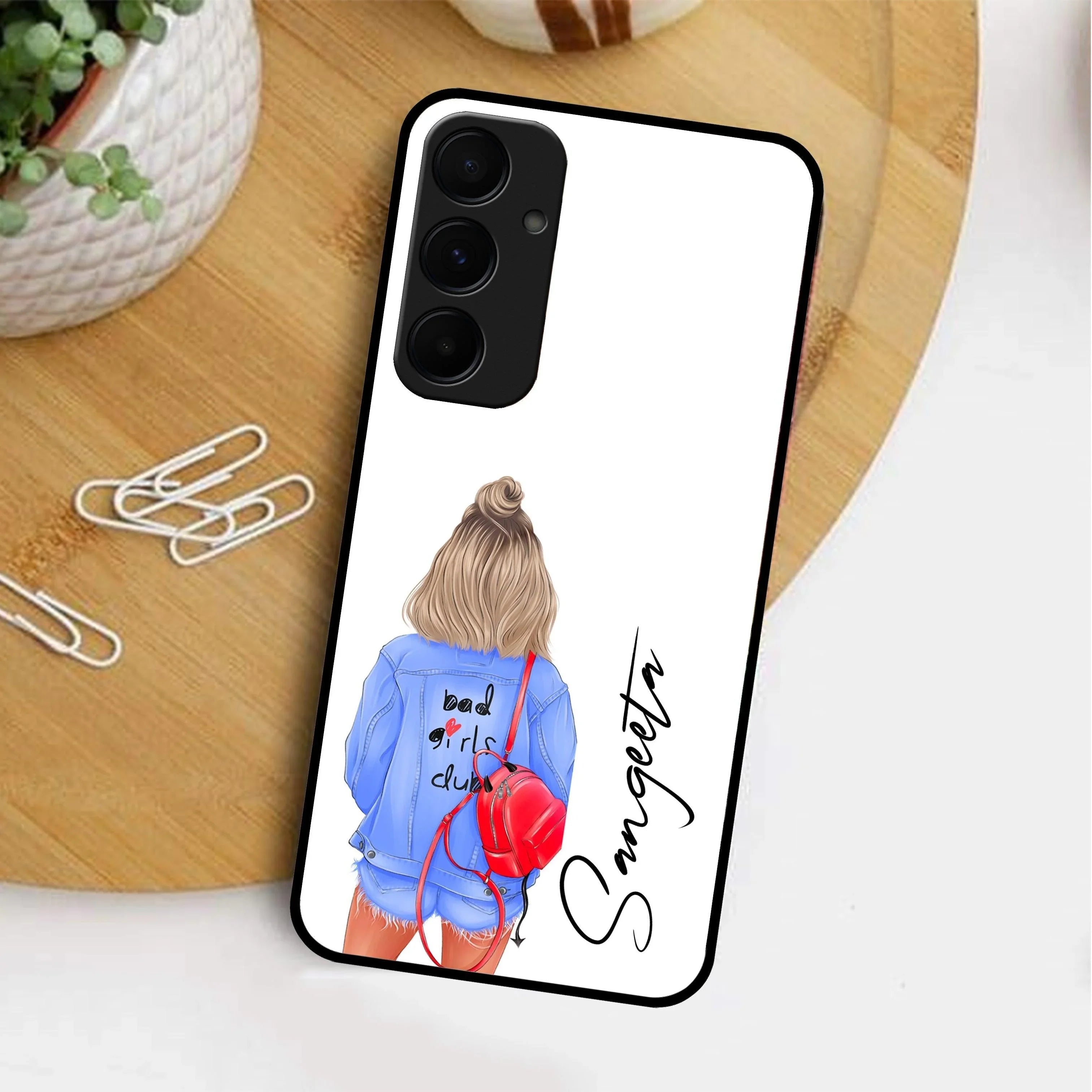 Bag Girl Customize Name Glass Case For Samsung - ShopOnCliQ