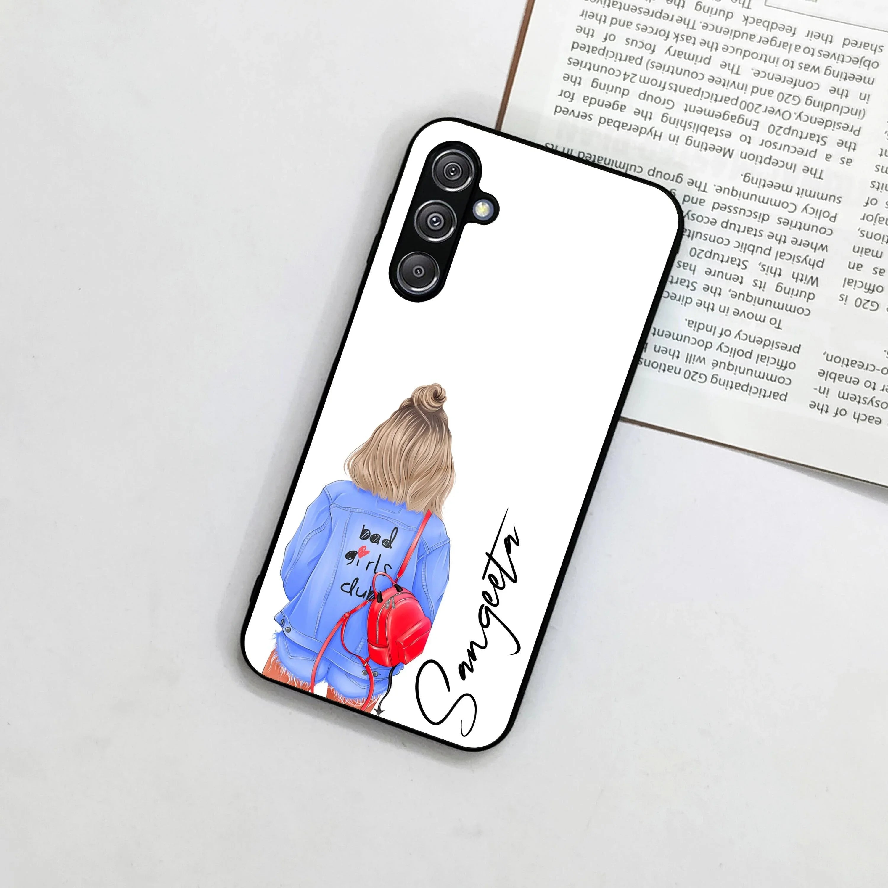 Bag Girl Customize Name Glass Case For Samsung - ShopOnCliQ