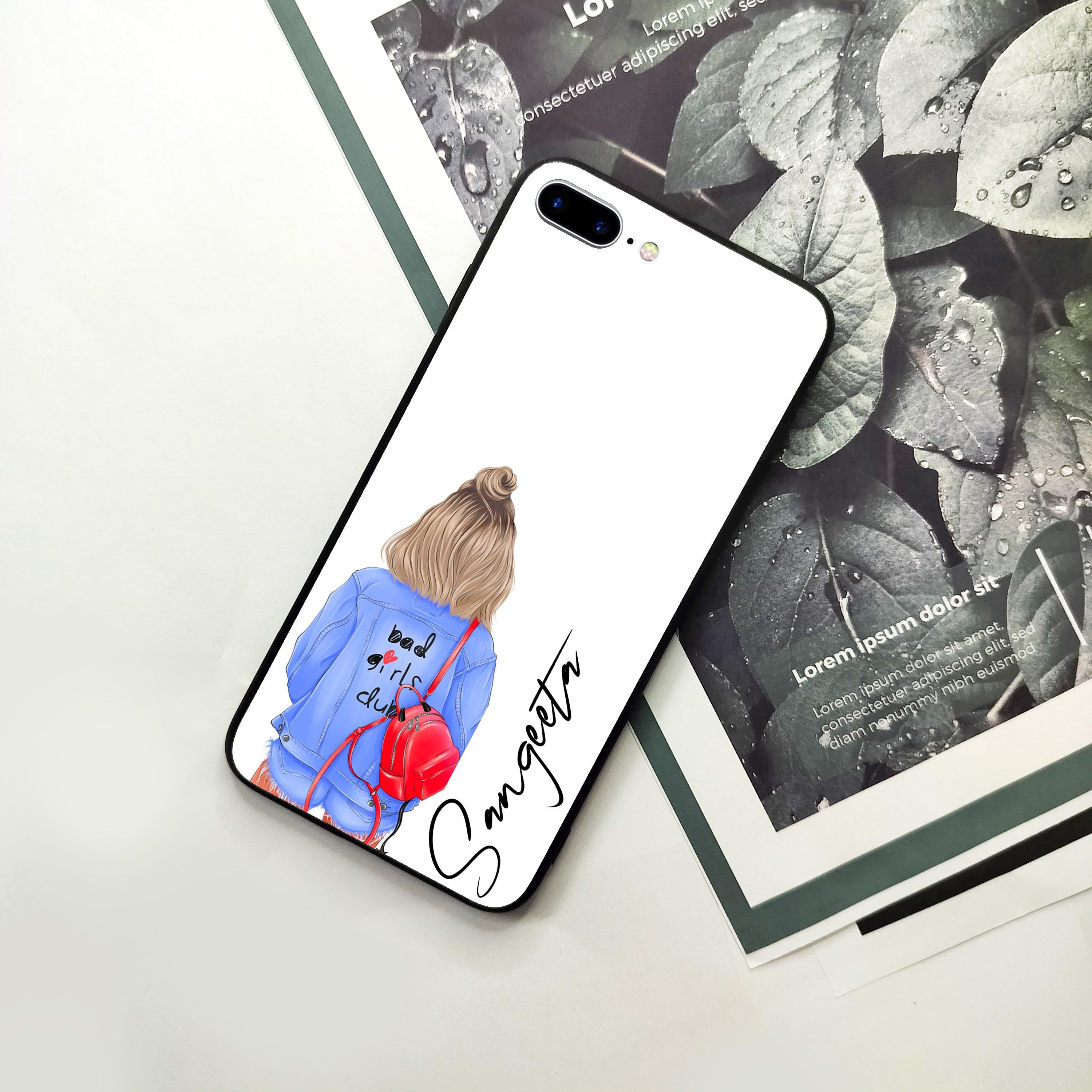 Bag Girl Customize Name Glass Case For iPhone - ShopOnCliQ