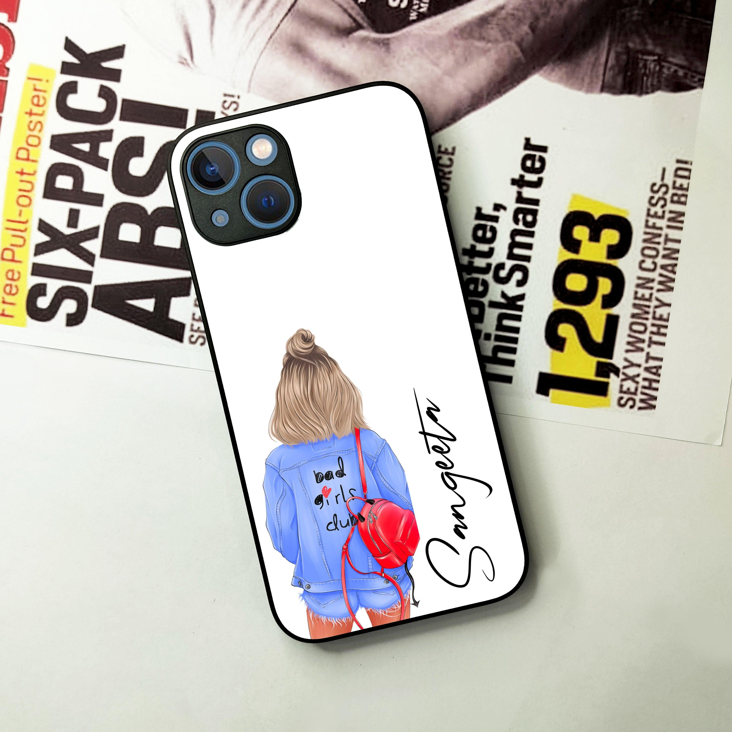 Bag Girl Customize Name Glass Case For iPhone - ShopOnCliQ