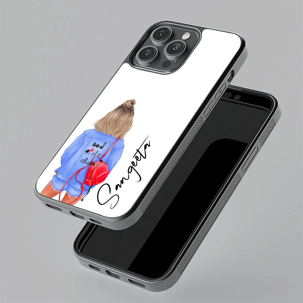 Bag Girl Customize Name Glass Case For OnePlus - ShopOnCliQ