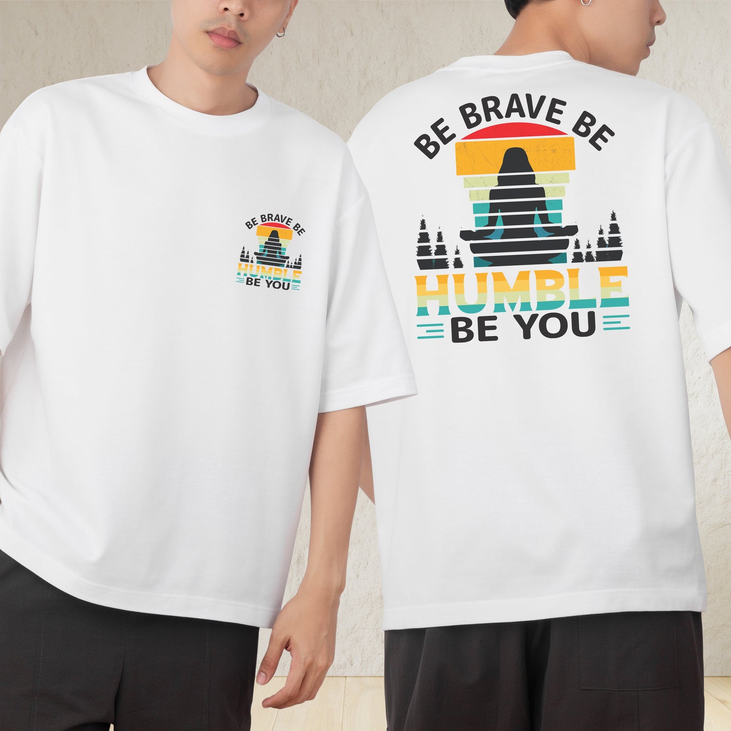 Be Brave Be Men's Cotton Graphic Print Oversized T-Shirt - ShopOnCliQ