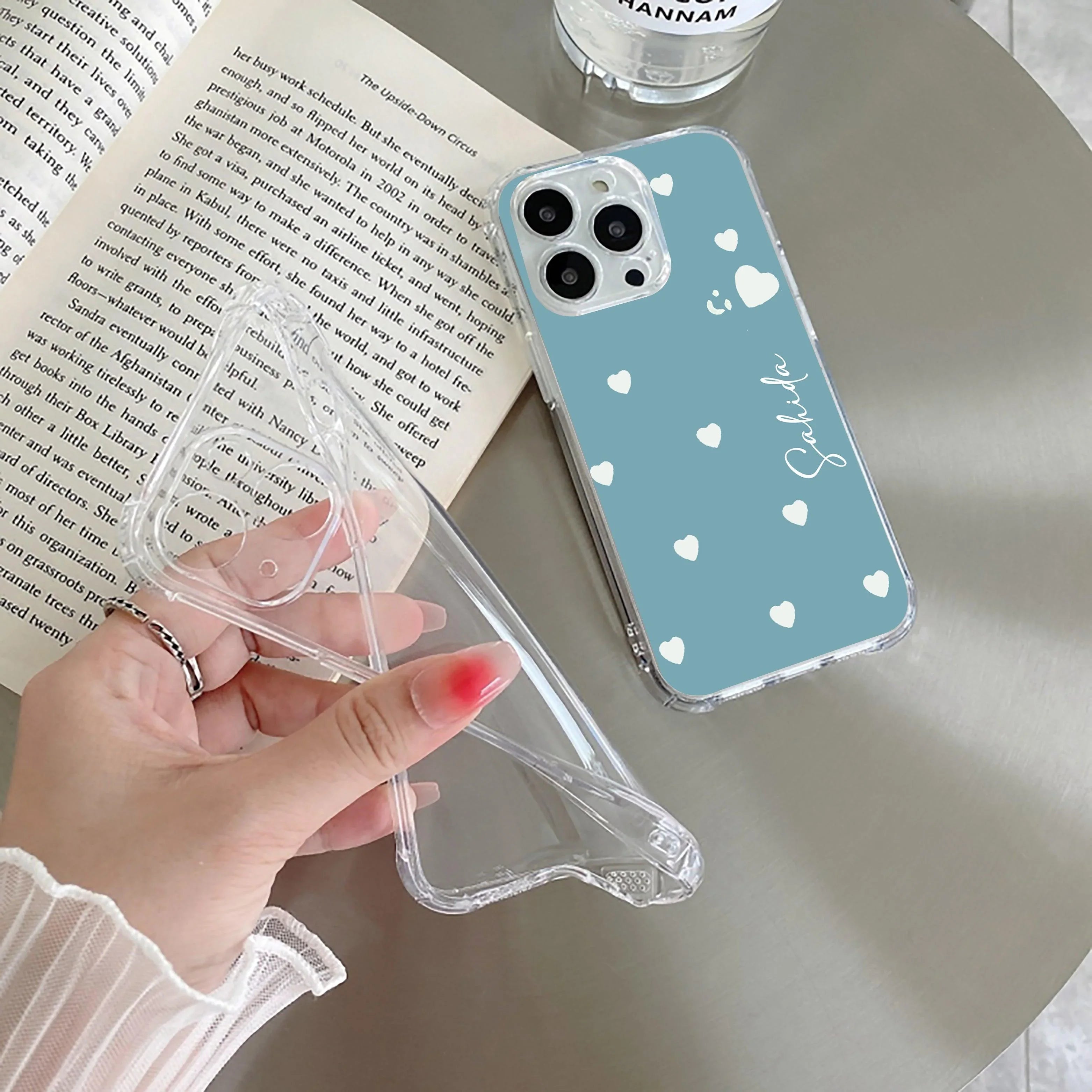 Be Loved Customize Transparent Silicon Case Sky Blue For Oppo Reno 12 Pro 5G