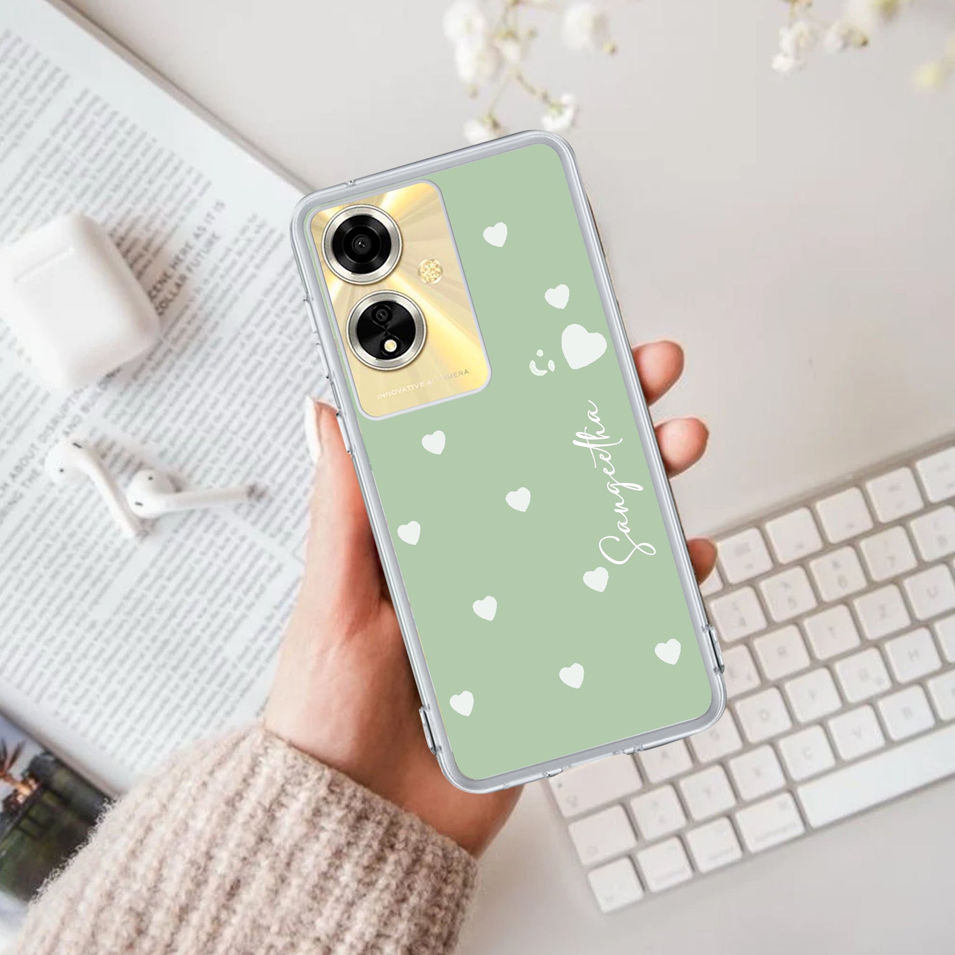 Be Loved Customize Transparent Silicon Case Mint Green For Oppo ShopOnCliQ