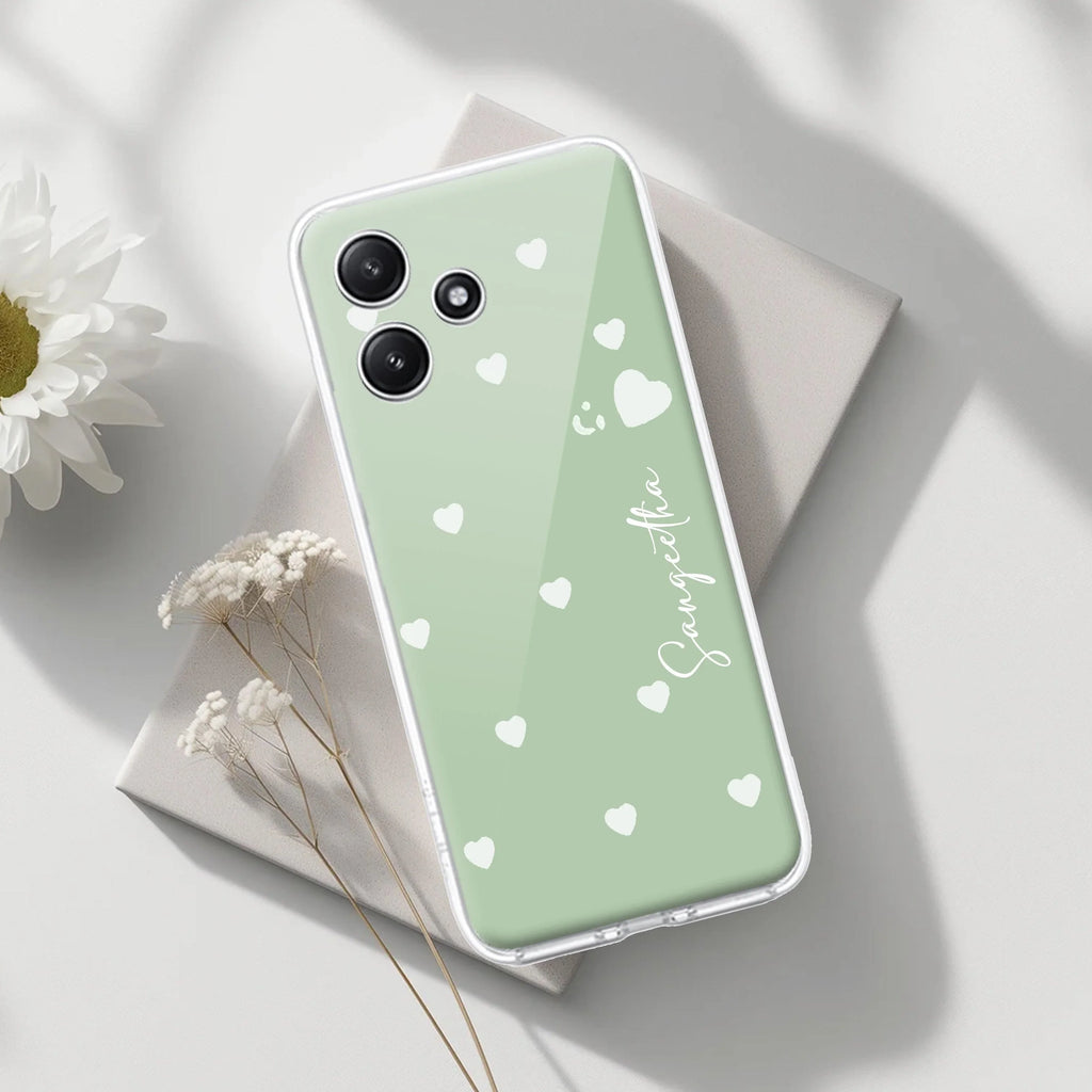 Be Loved Customize Transparent Silicon Case Mint Green For Redmi 12 5G