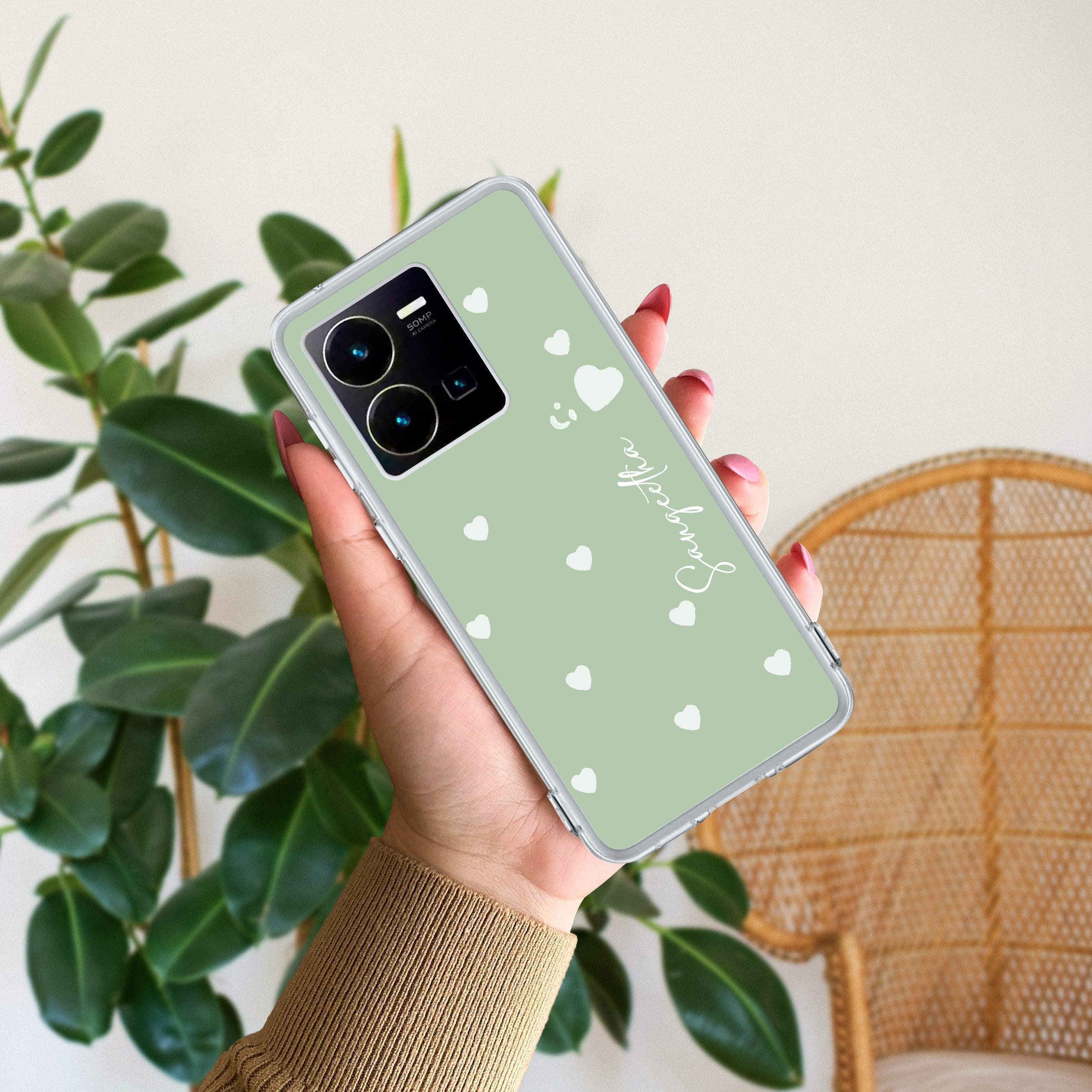 Be Loved Customize Transparent Silicon Case Mint Green For Vivo Y35