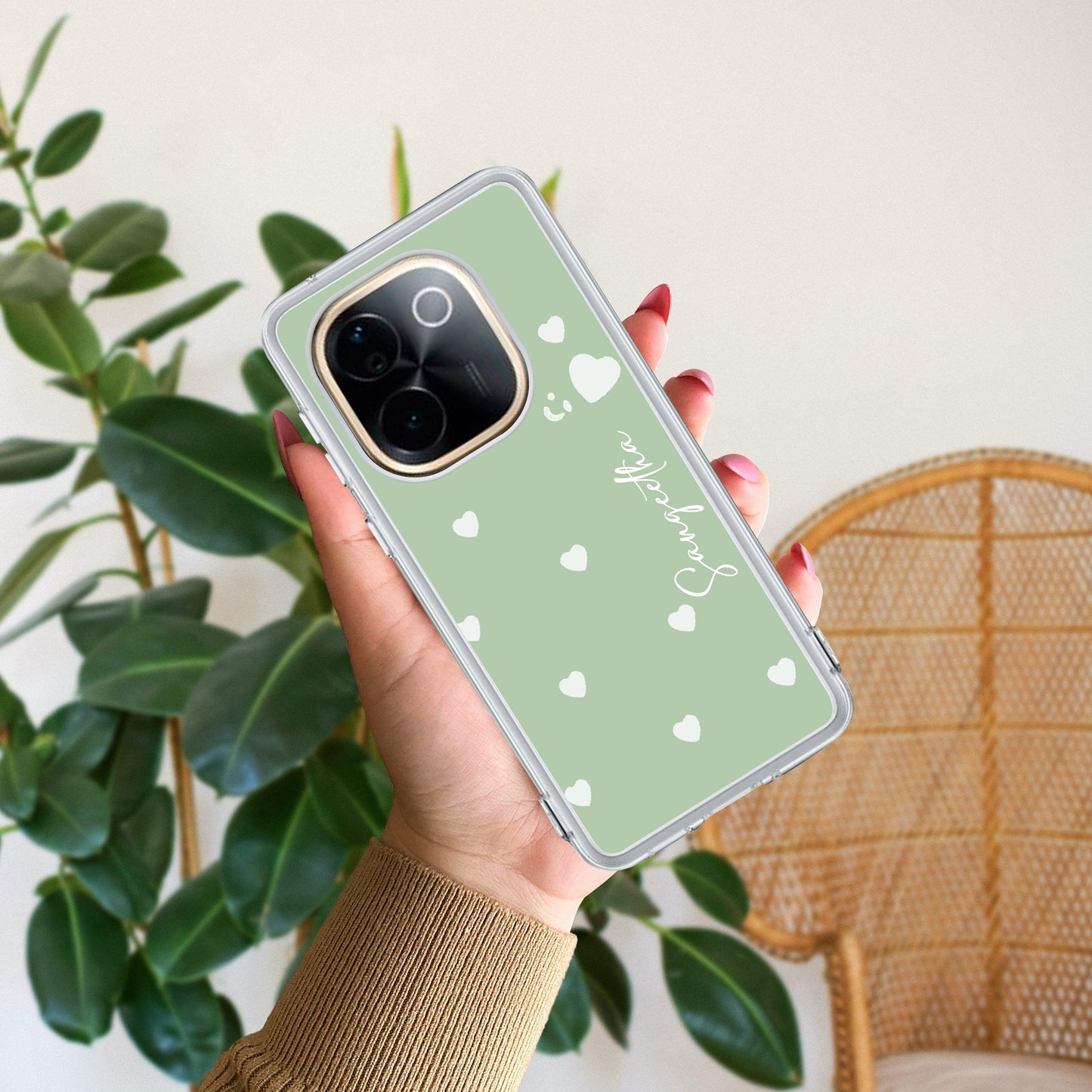 Be Loved Customize Transparent Silicon Case Mint Green For Vivo