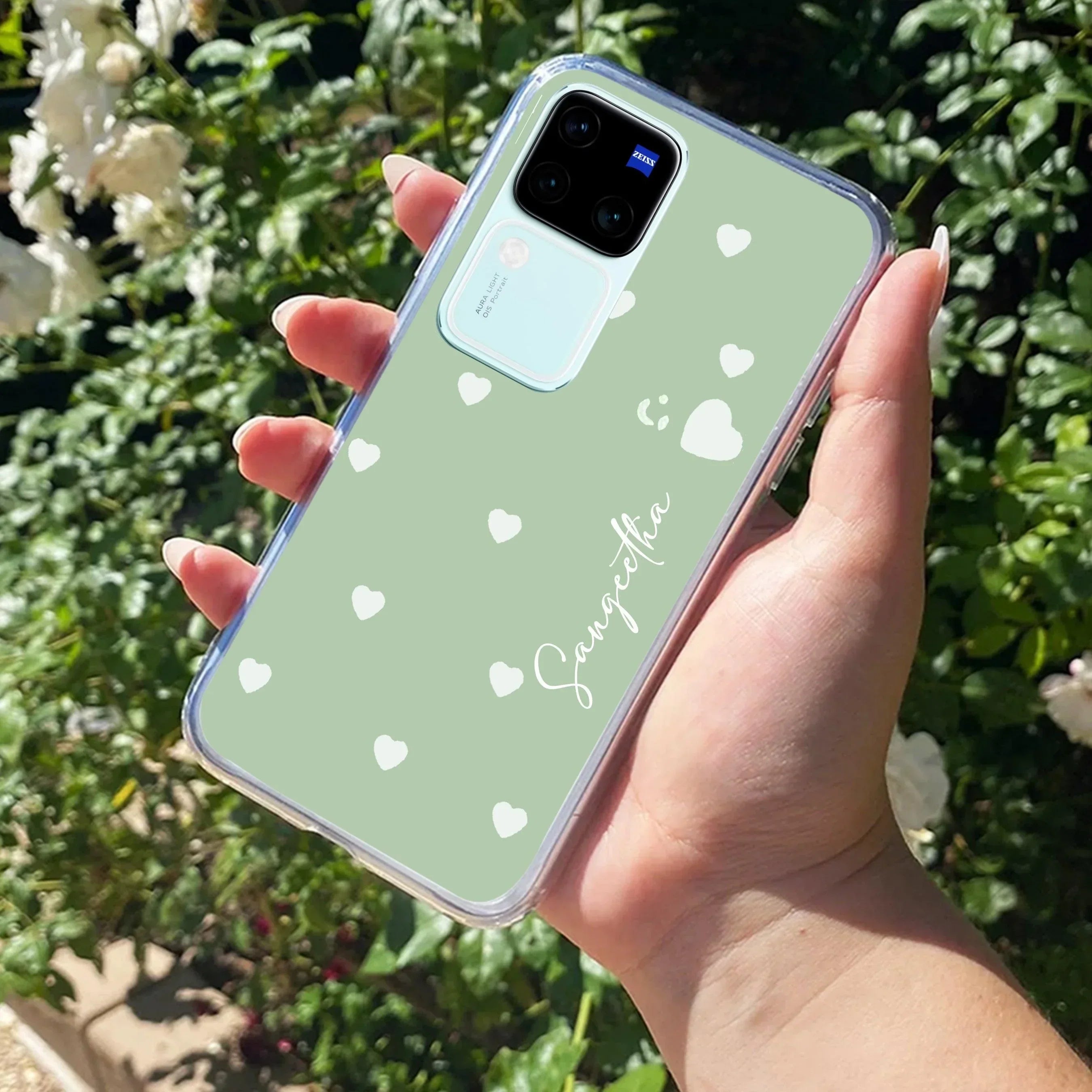 Be Loved Customize Transparent Silicon Case Mint Green For Vivo Y75 4G