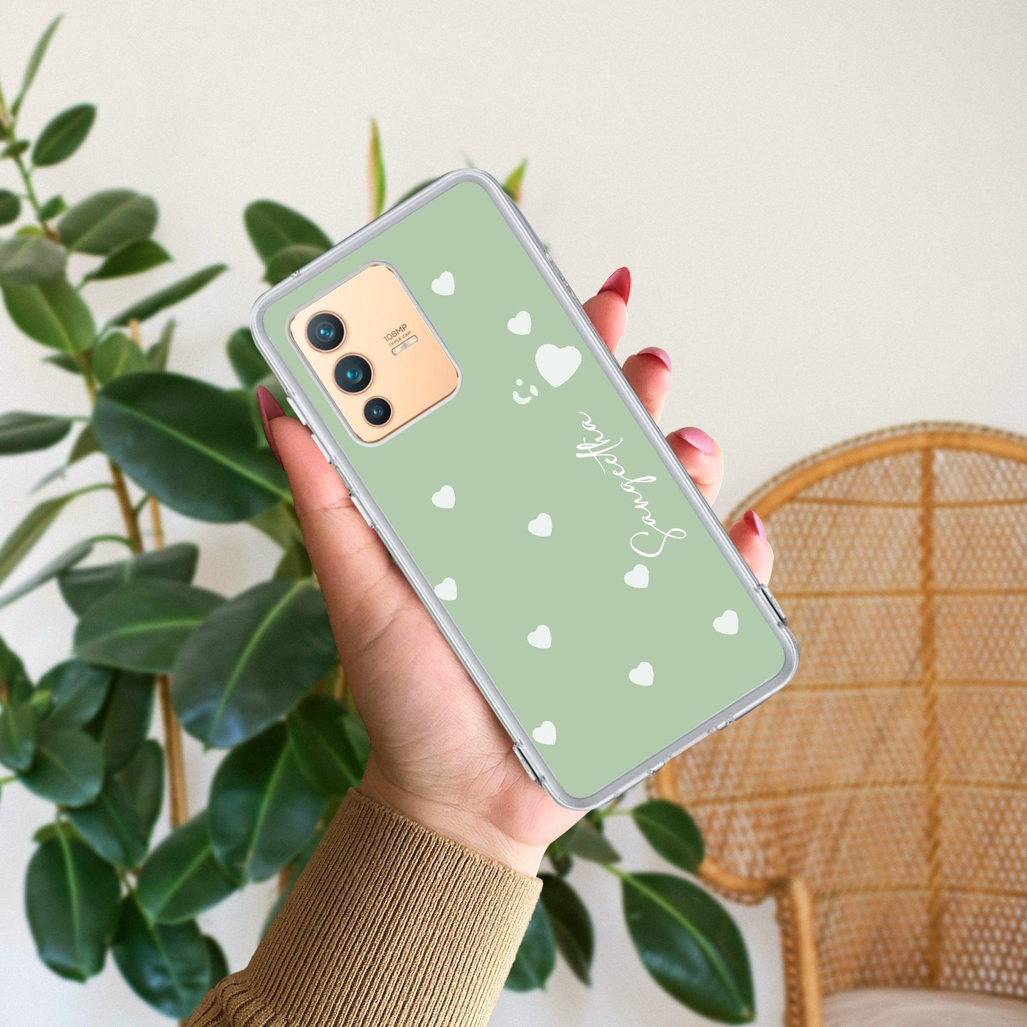 Be Loved Customize Transparent Silicon Case Mint Green For Vivo