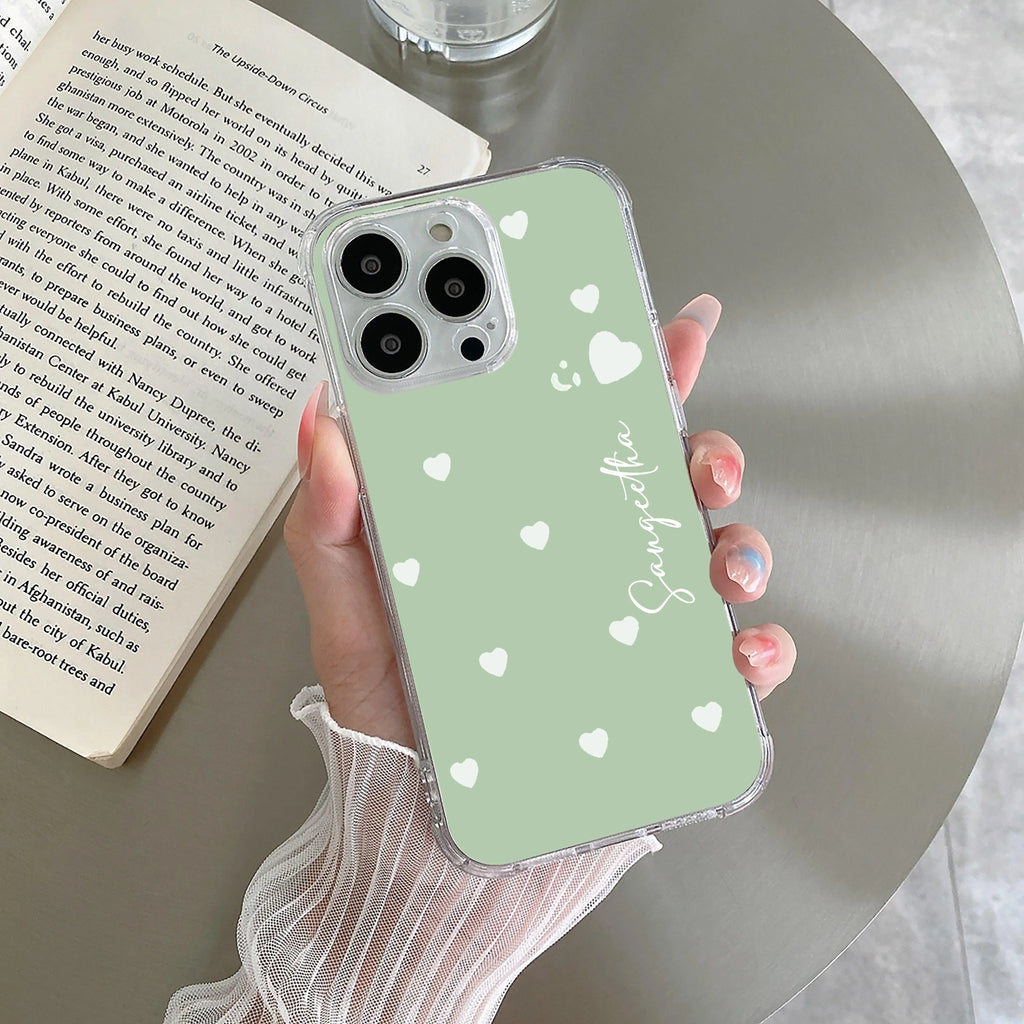 Be Loved Customize Transparent Silicon Case Mint Green For iPhone 14 Pro