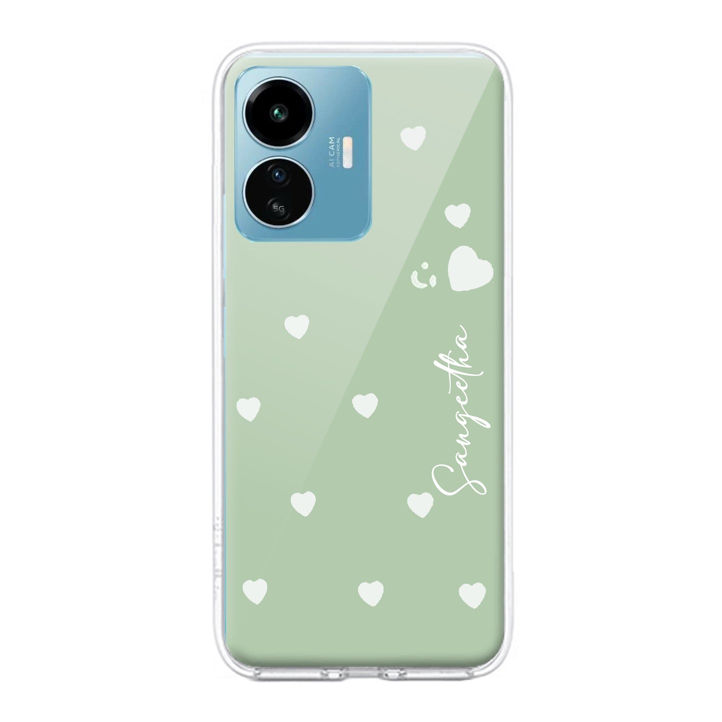 Be Loved Customize Transparent Silicon Case Mint Green For iQOO ShopOnCliQ