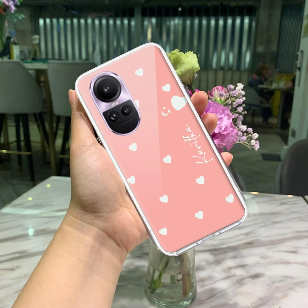 Be Loved Customize Transparent Silicon Case Peach For Oppo Reno 10 5G