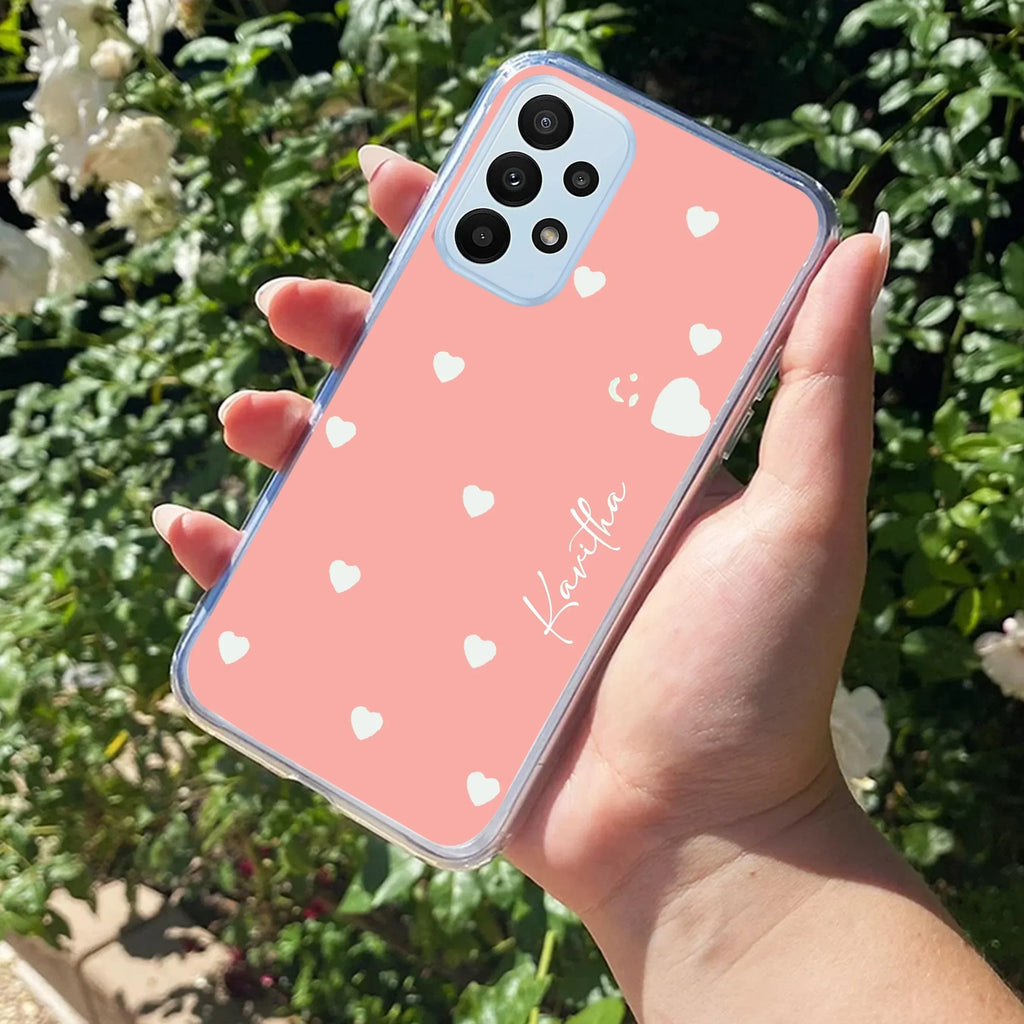 Be Loved Customize Transparent Silicon Case Peach For Samsung Galaxy A32 4G